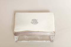 Gustave Keller Freres French Art Deco Crystal and Sterling Silver Box