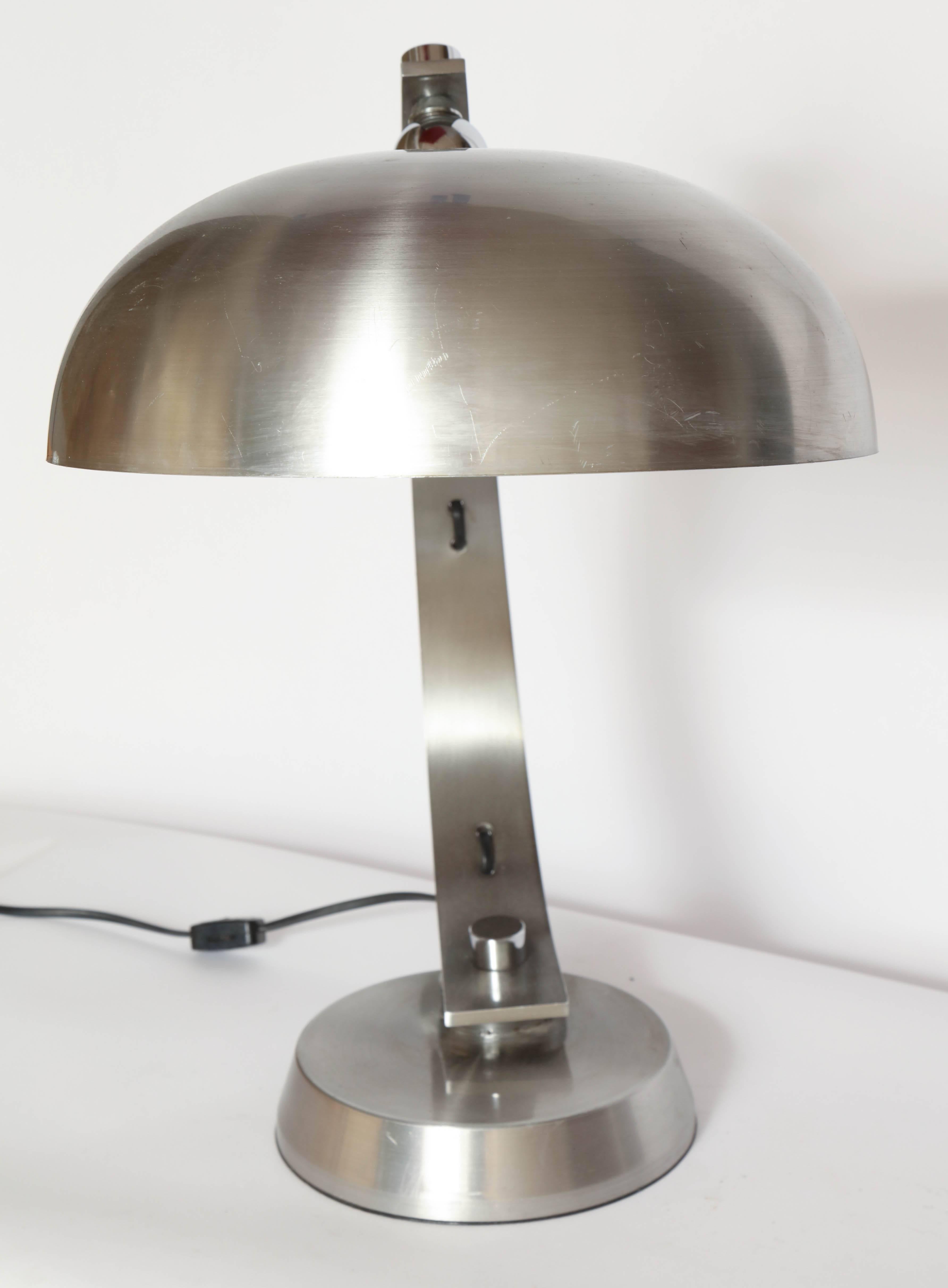 Late 20th Century Articulated Table Lamp, Italy 1970s, Brushed Aluminum