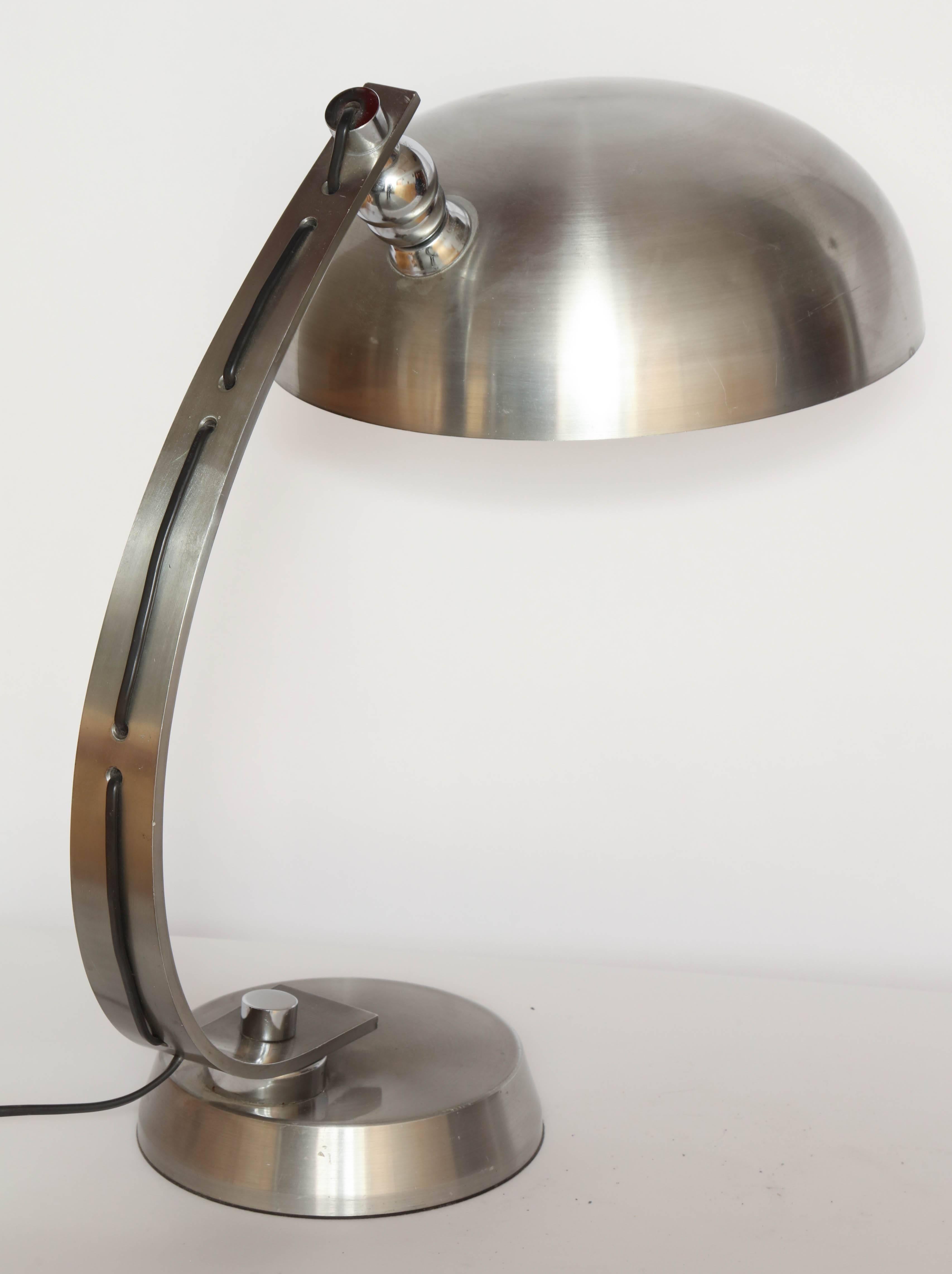 Articulated Table Lamp, Italy 1970s, Brushed Aluminum 2