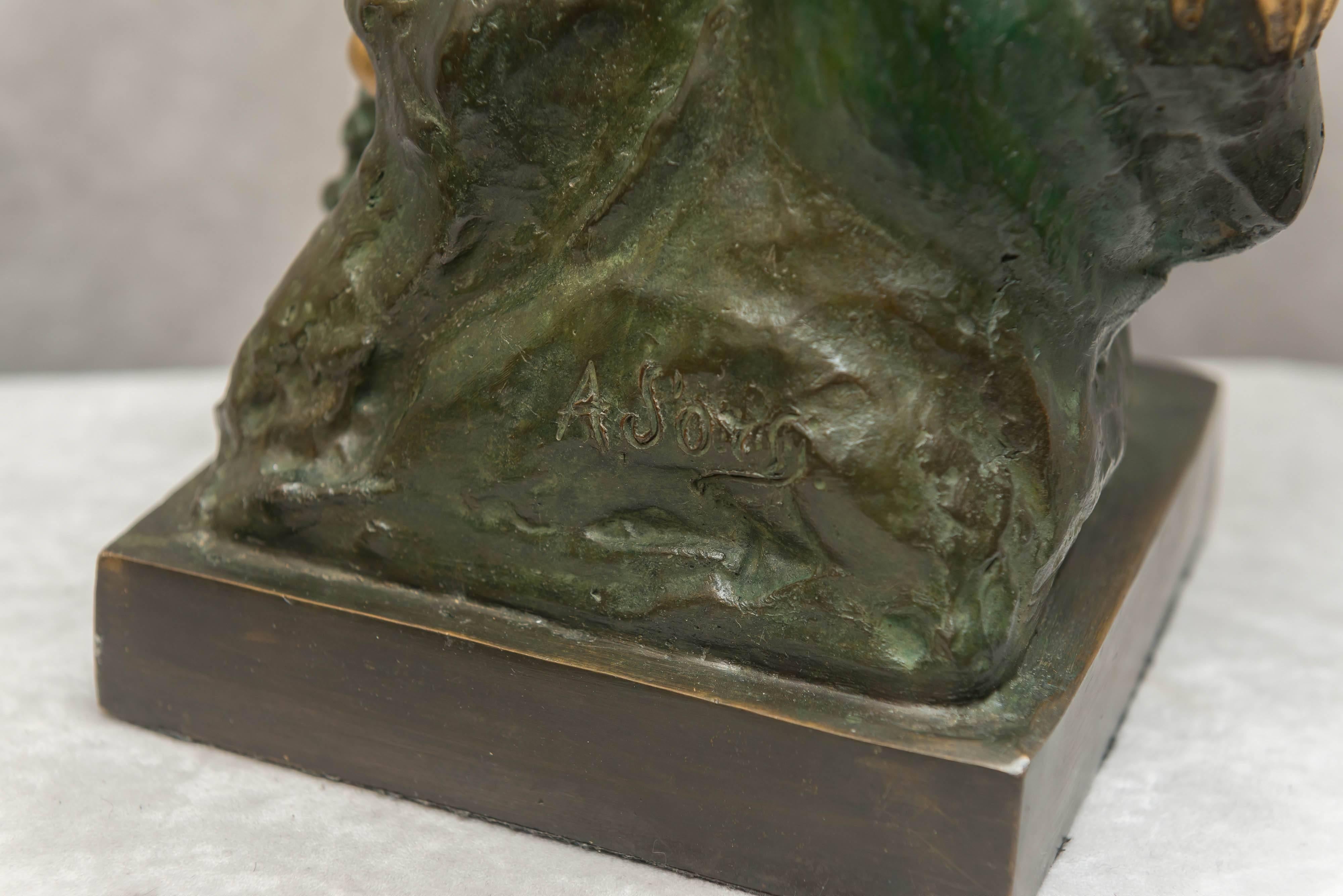 XX secolo Bronzo erotico, nudo e polipo, Art Nouveau, 1900 ca. in vendita