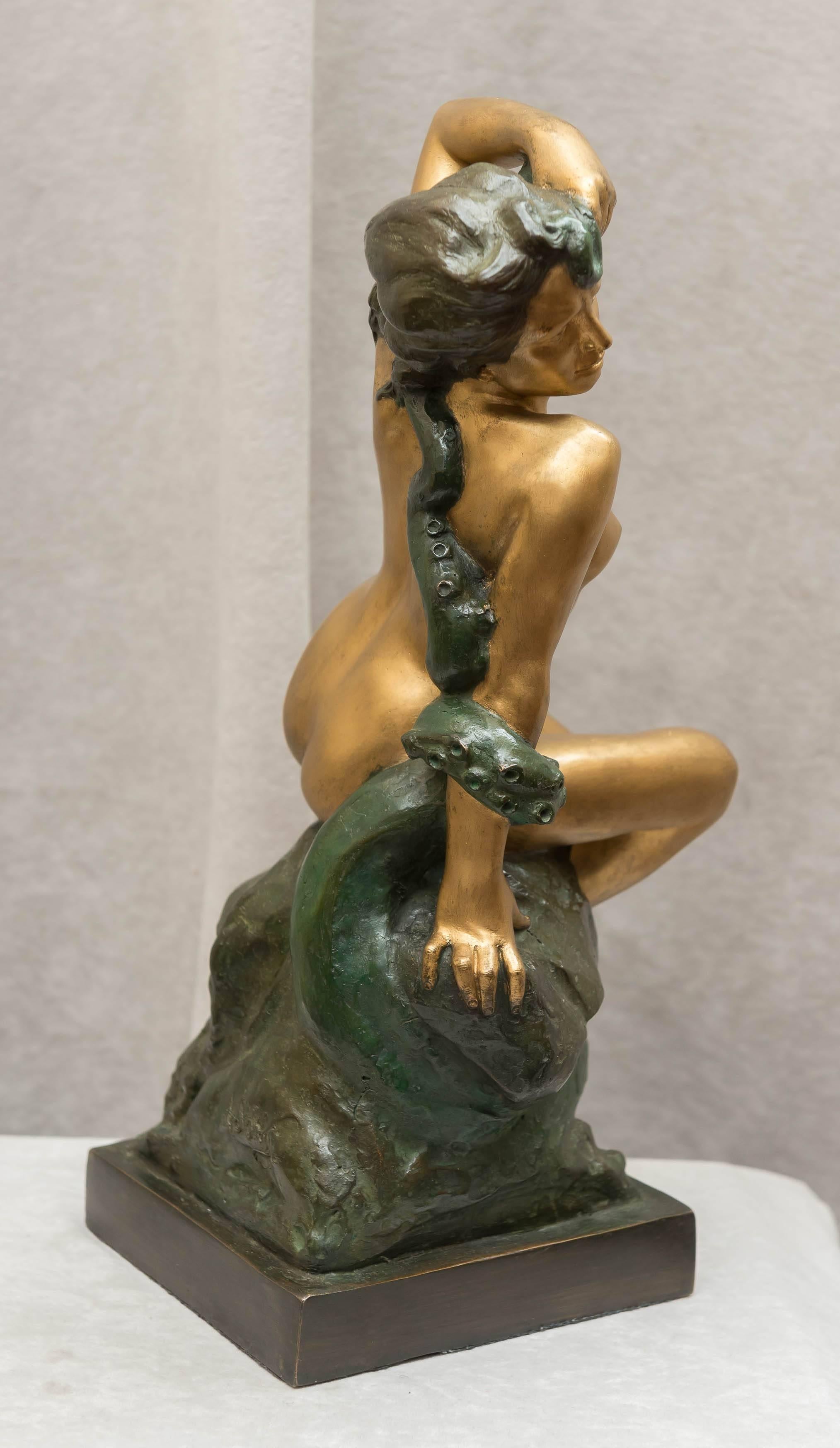 Bronzo erotico, nudo e polipo, Art Nouveau, 1900 ca. in vendita 1