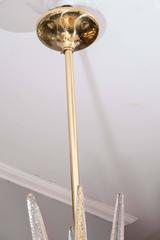 Clear Murano Glass Spike Sputnik with Interior Brass Spheres