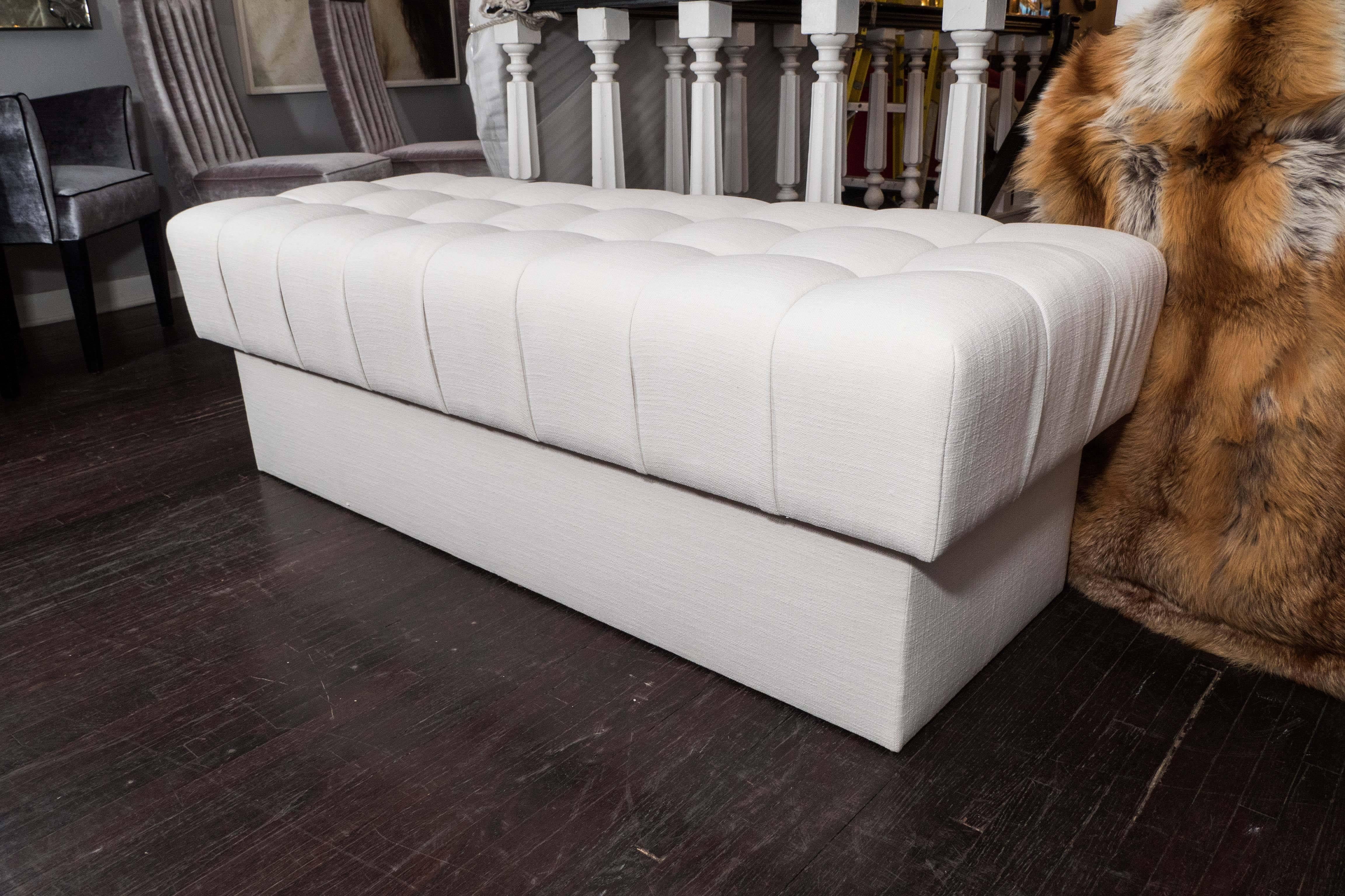 Modern Fully Upholstered Tufted Bench