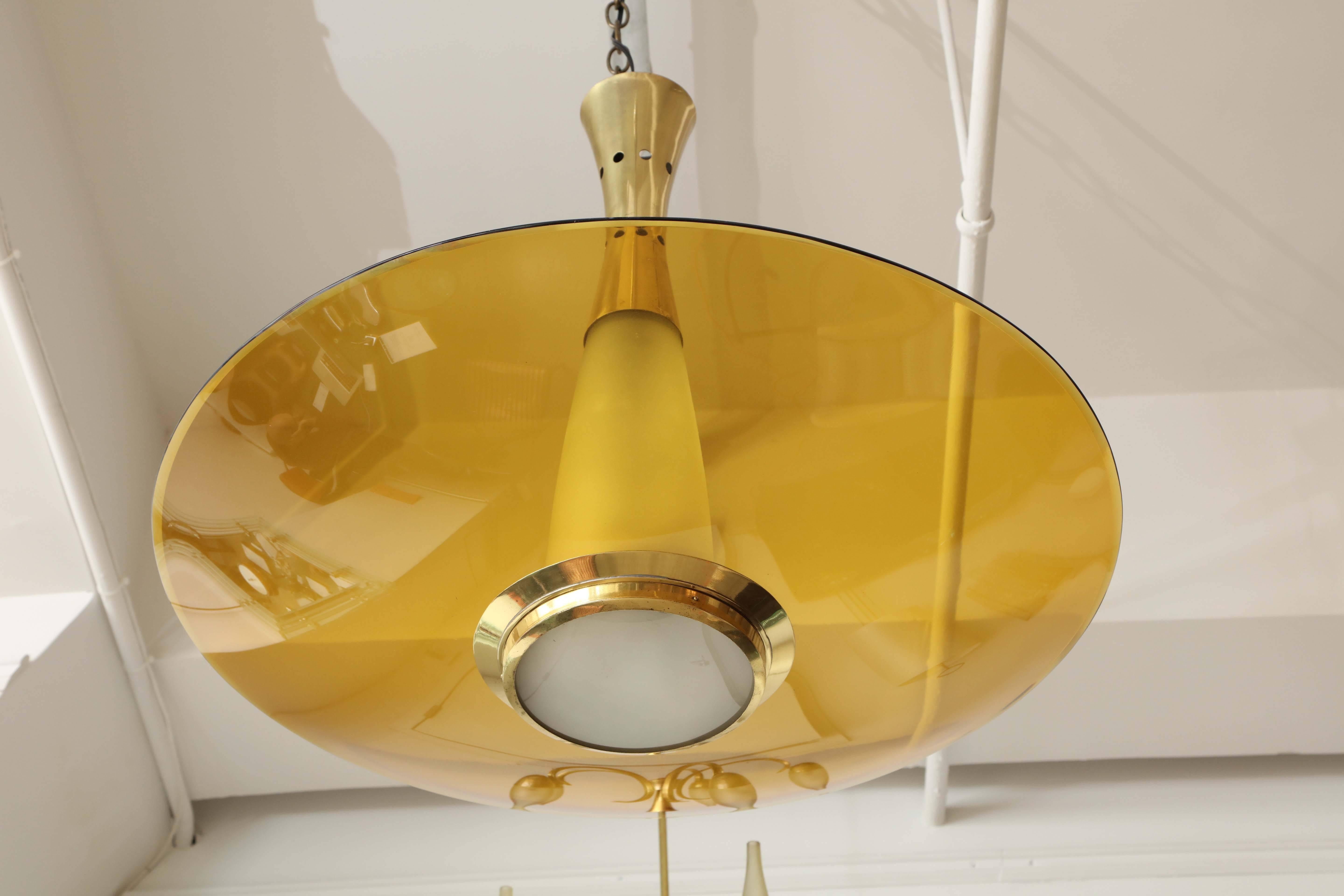 Hand-Crafted Fontana Arte Max Ingrand chandelier made in Italy 1955 For Sale