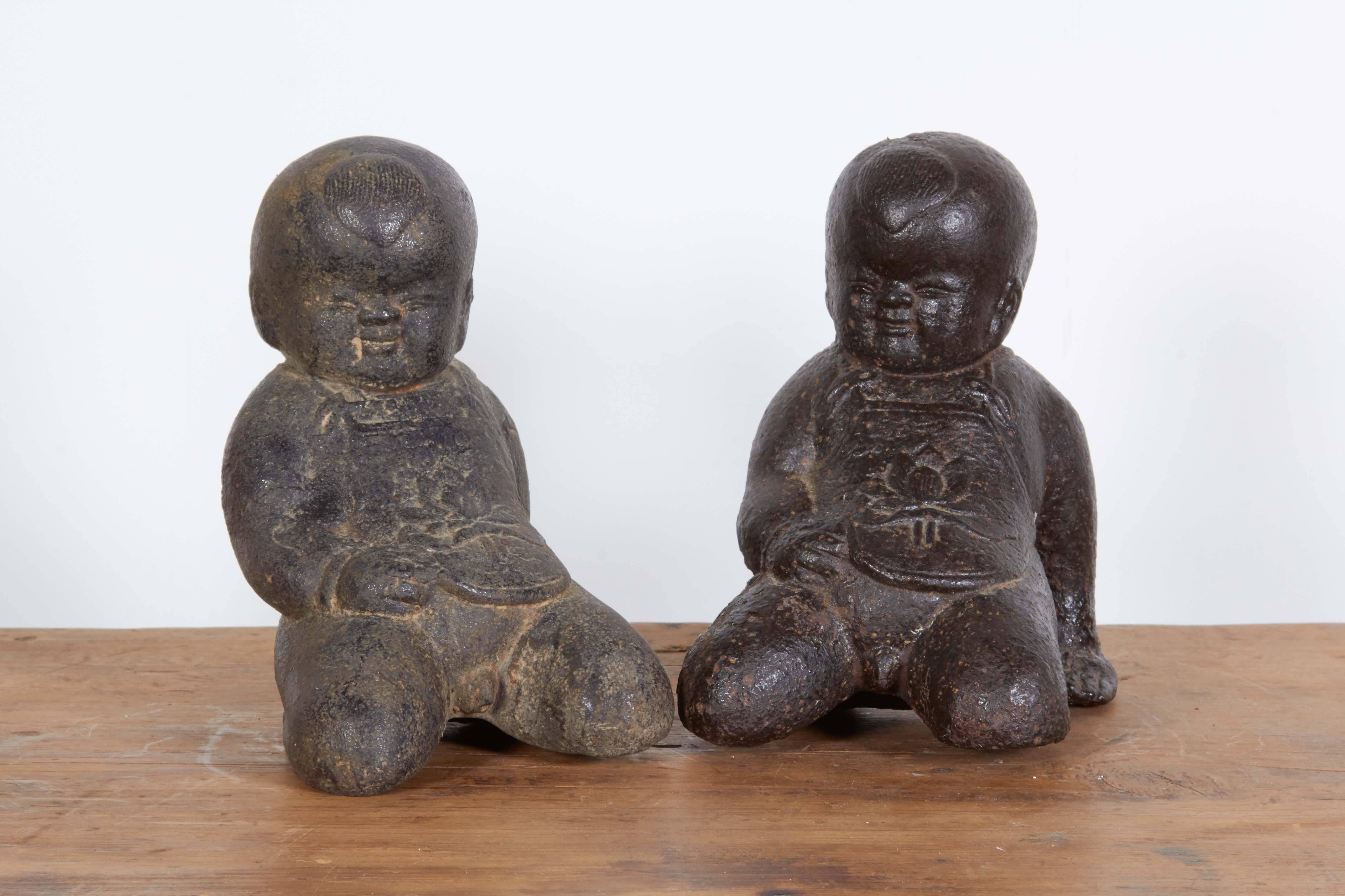 Pair of Adorable Cast Iron Babies 3