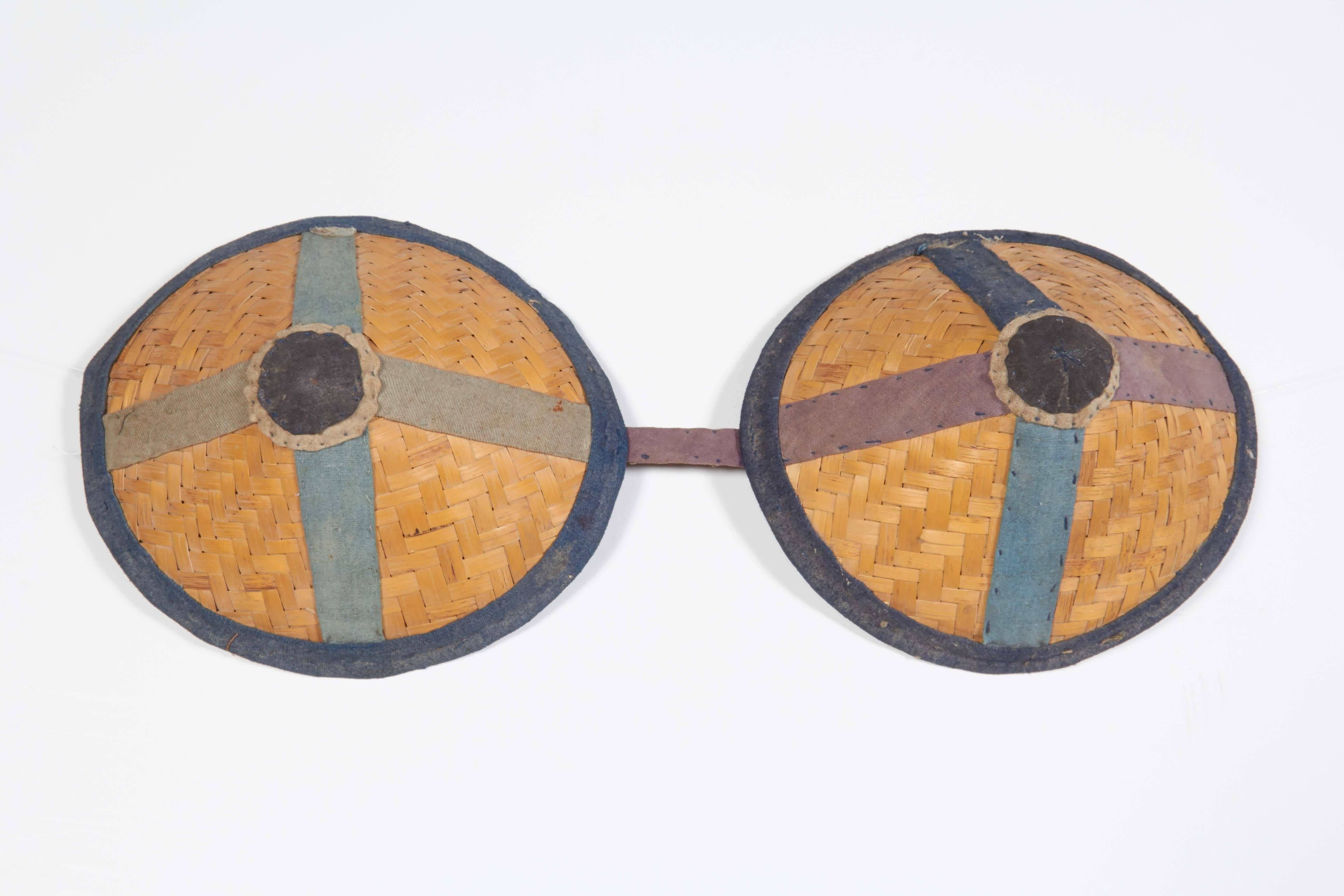 Handwoven Antique Donkey Blinders, Wall Hanging In Good Condition In New York, NY