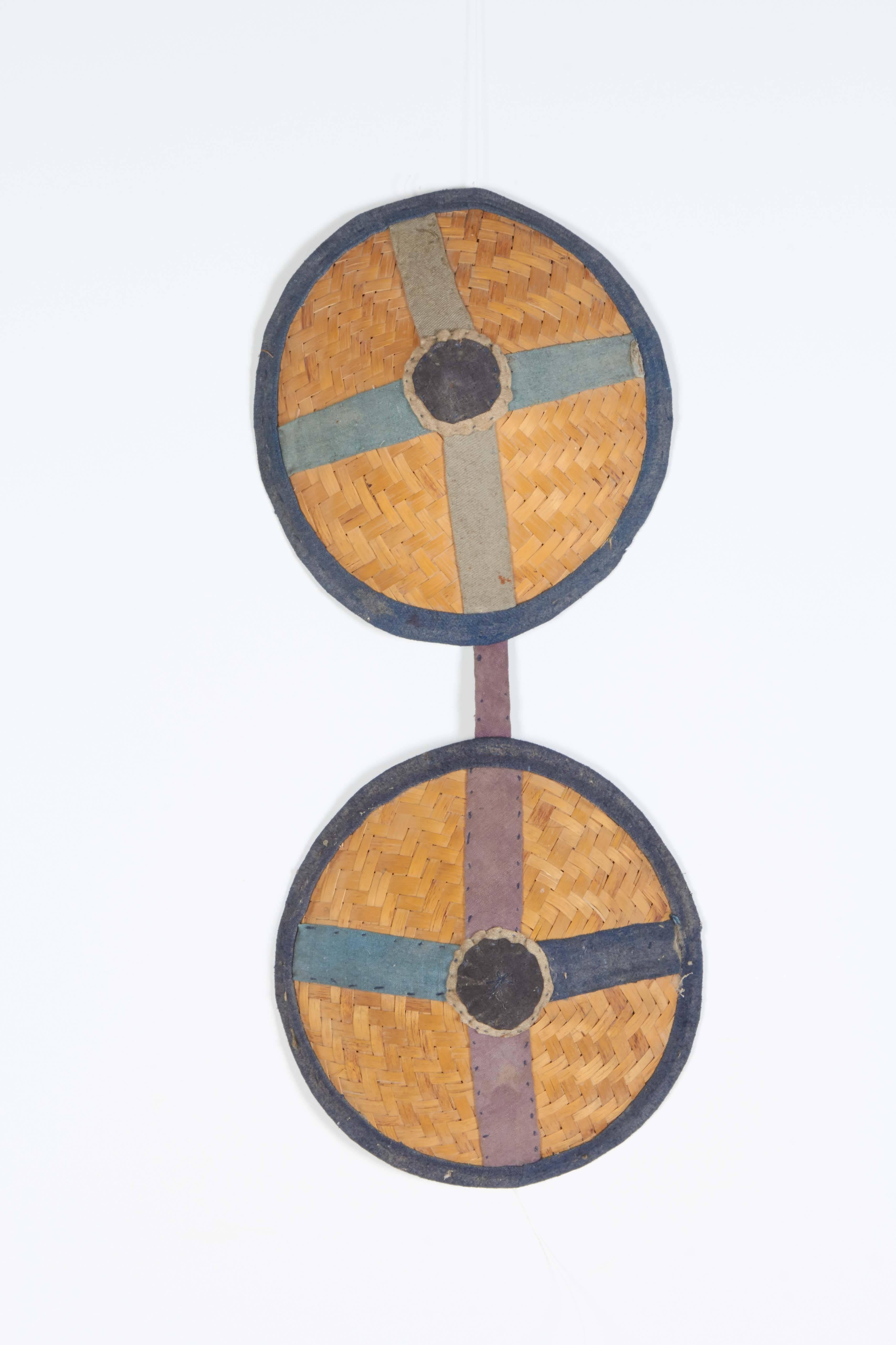 20th Century Handwoven Antique Donkey Blinders, Wall Hanging