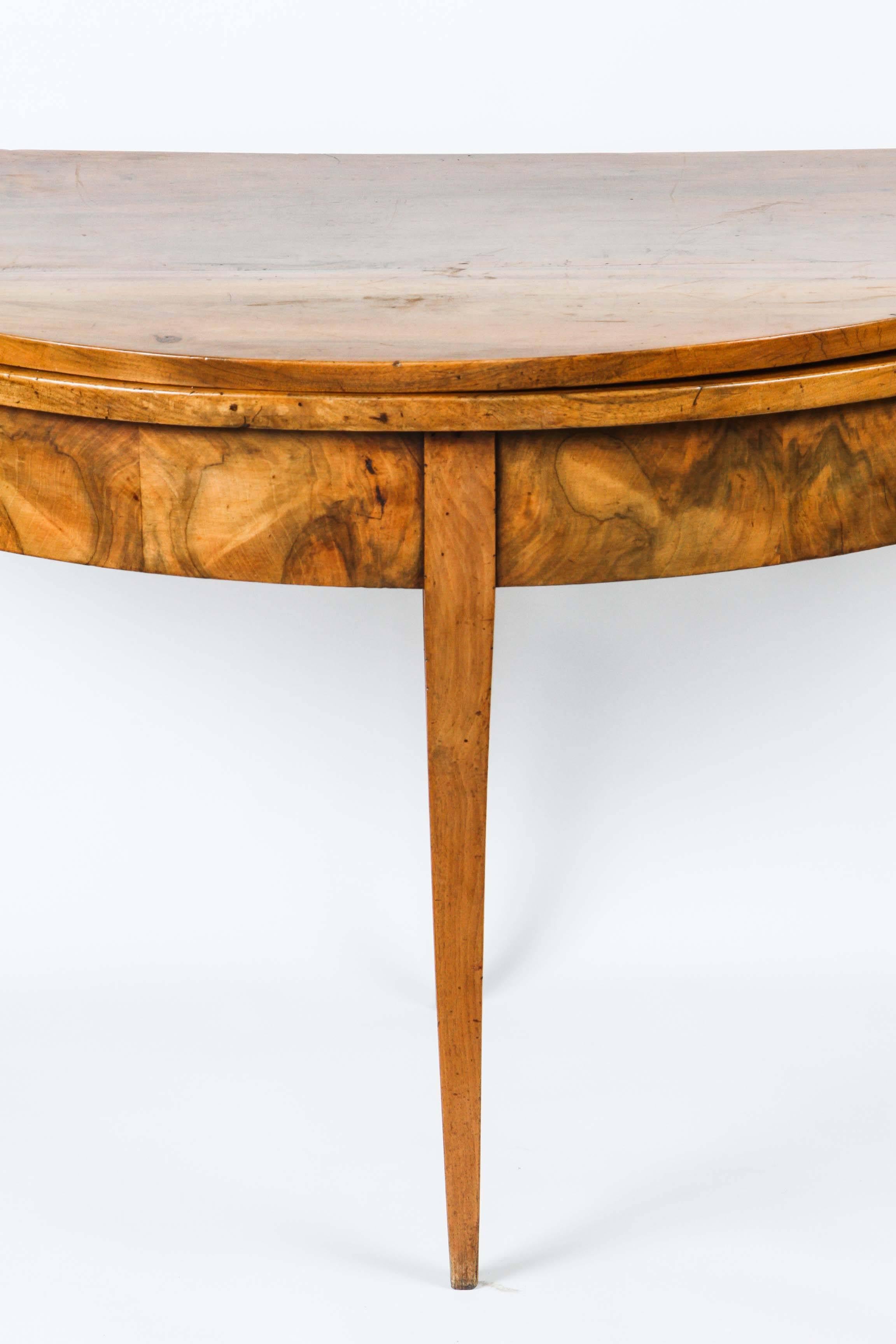 Louis Philippe Large-Scale French Walnut Demilune with Beautiful Patina