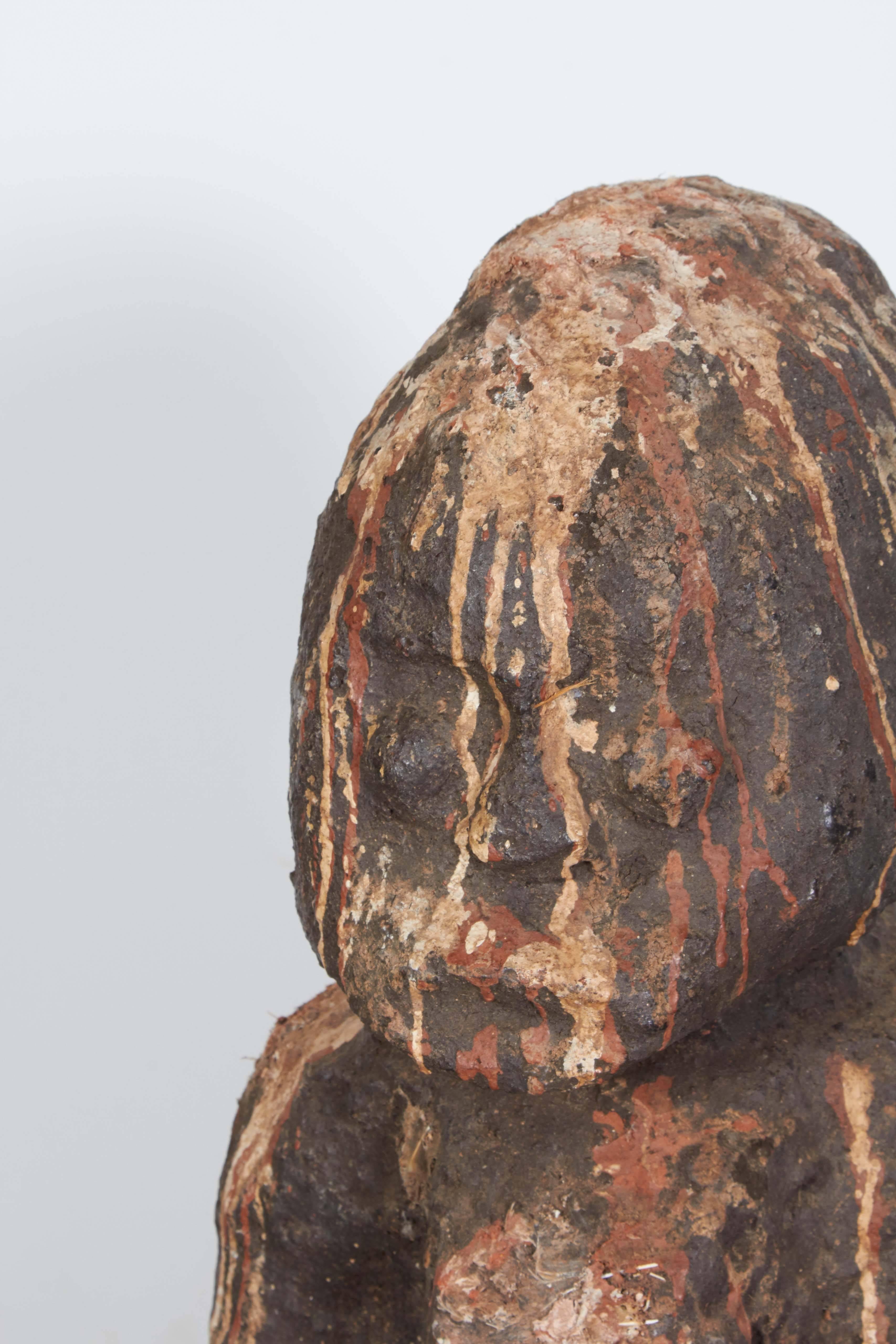 Ghanaian West African Stone Shrine Figure Sculpture, Great Patina And Texture