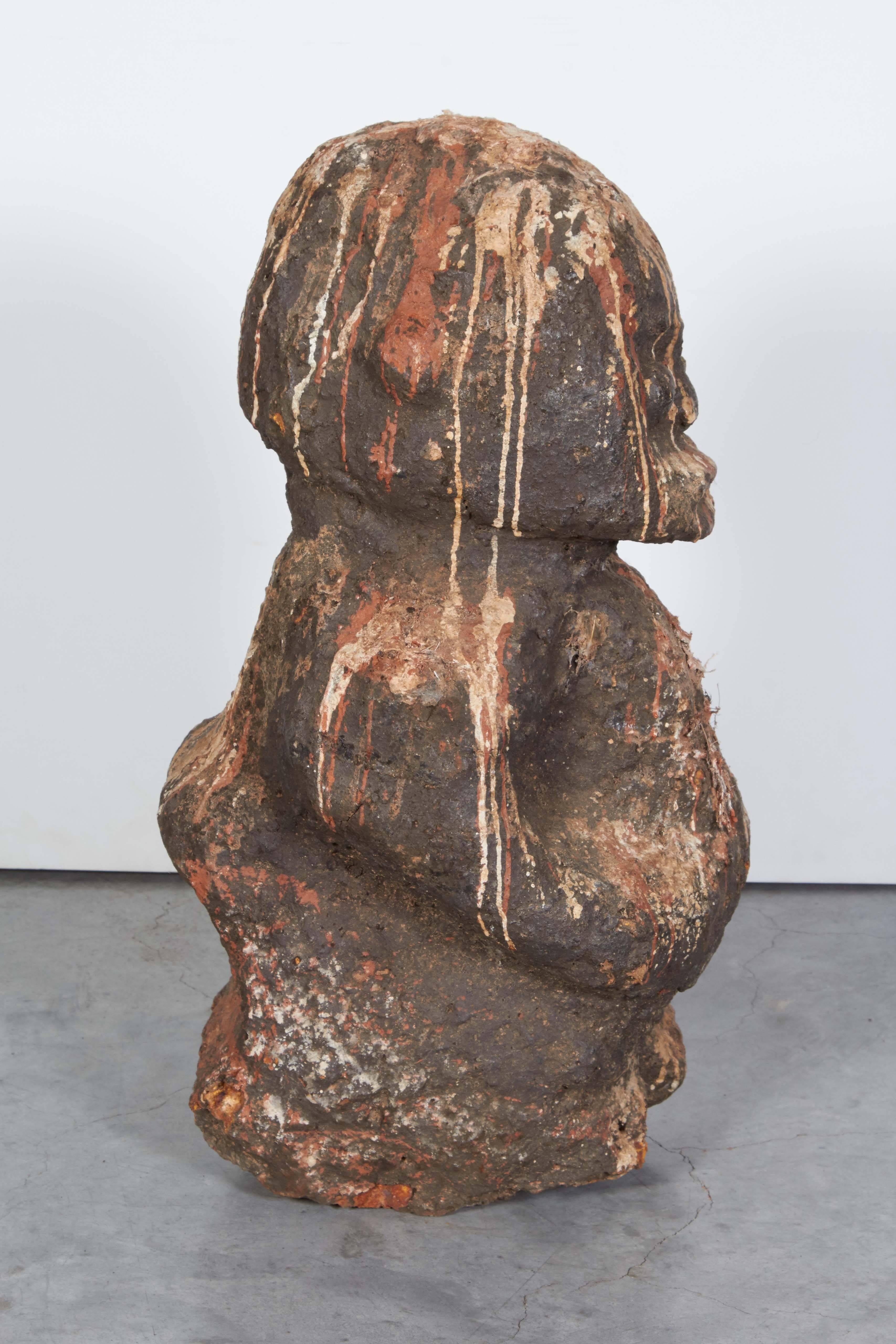 West African Stone Shrine Figure Sculpture, Great Patina And Texture 2