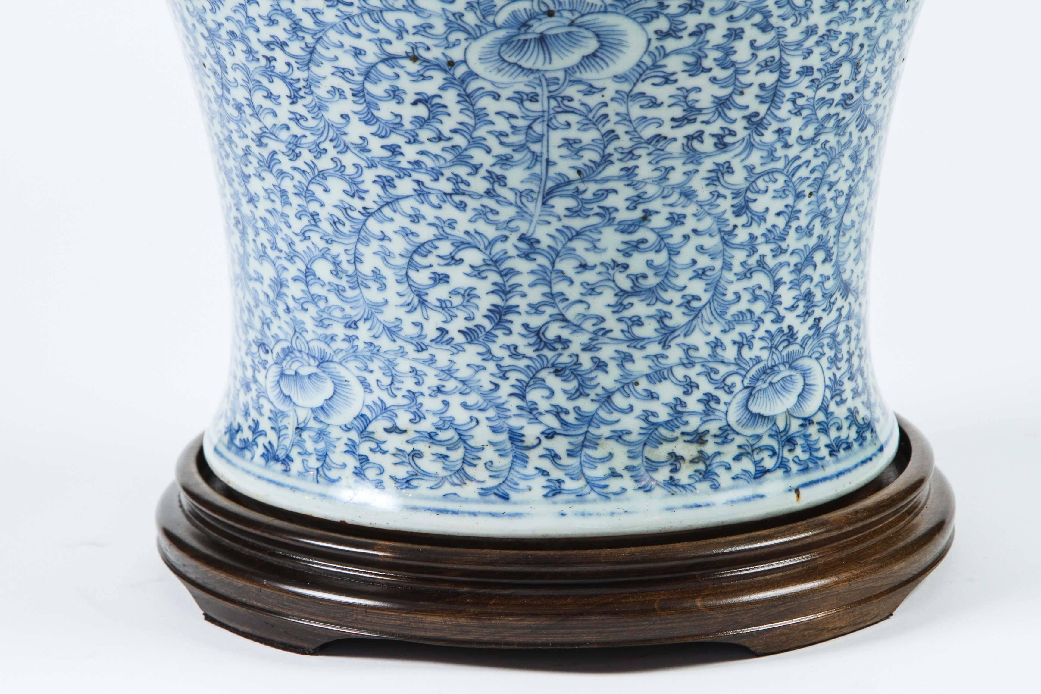 19th Century Chinese Porcelain Ginger Jar, Mounted as a Lamp 2