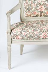 Hollyhock "Directoire" Settee Upholstered in Robert Kime Linen