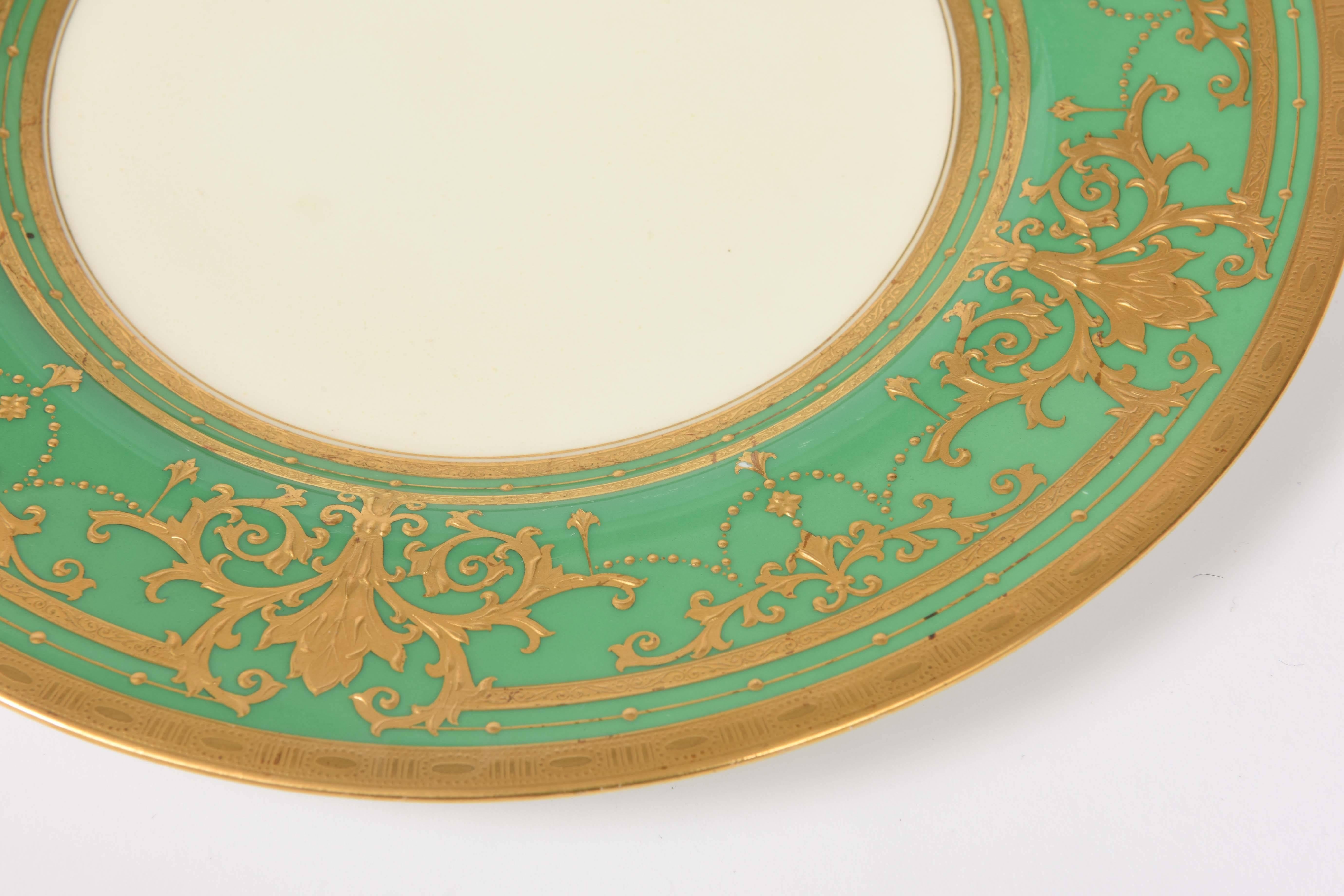 green and gold plates