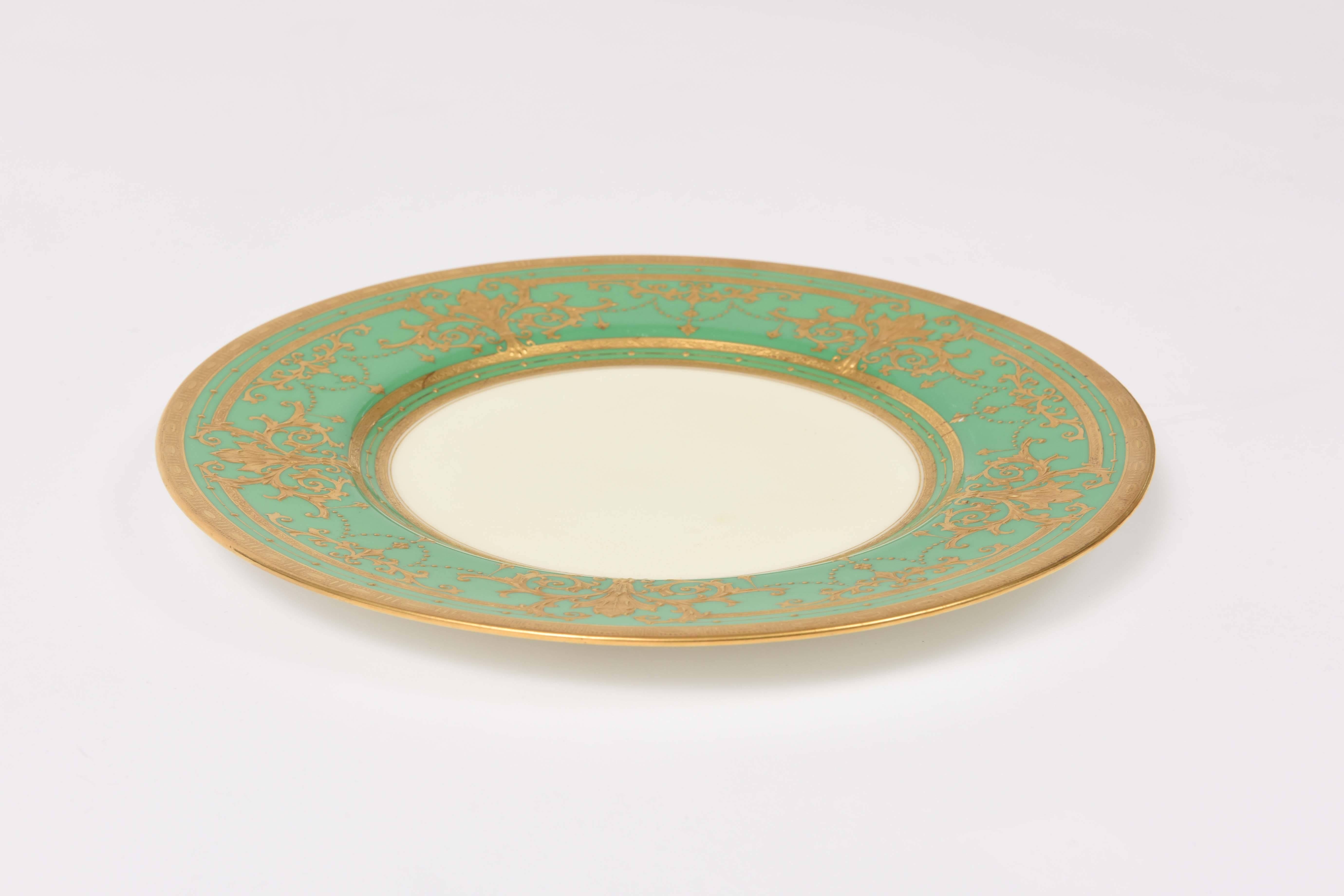 antique green plates