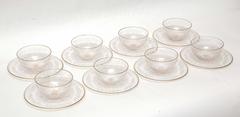 Eight Sets Antique Moser Crystal Bowls with Engraved Decoration, 16 Pcs