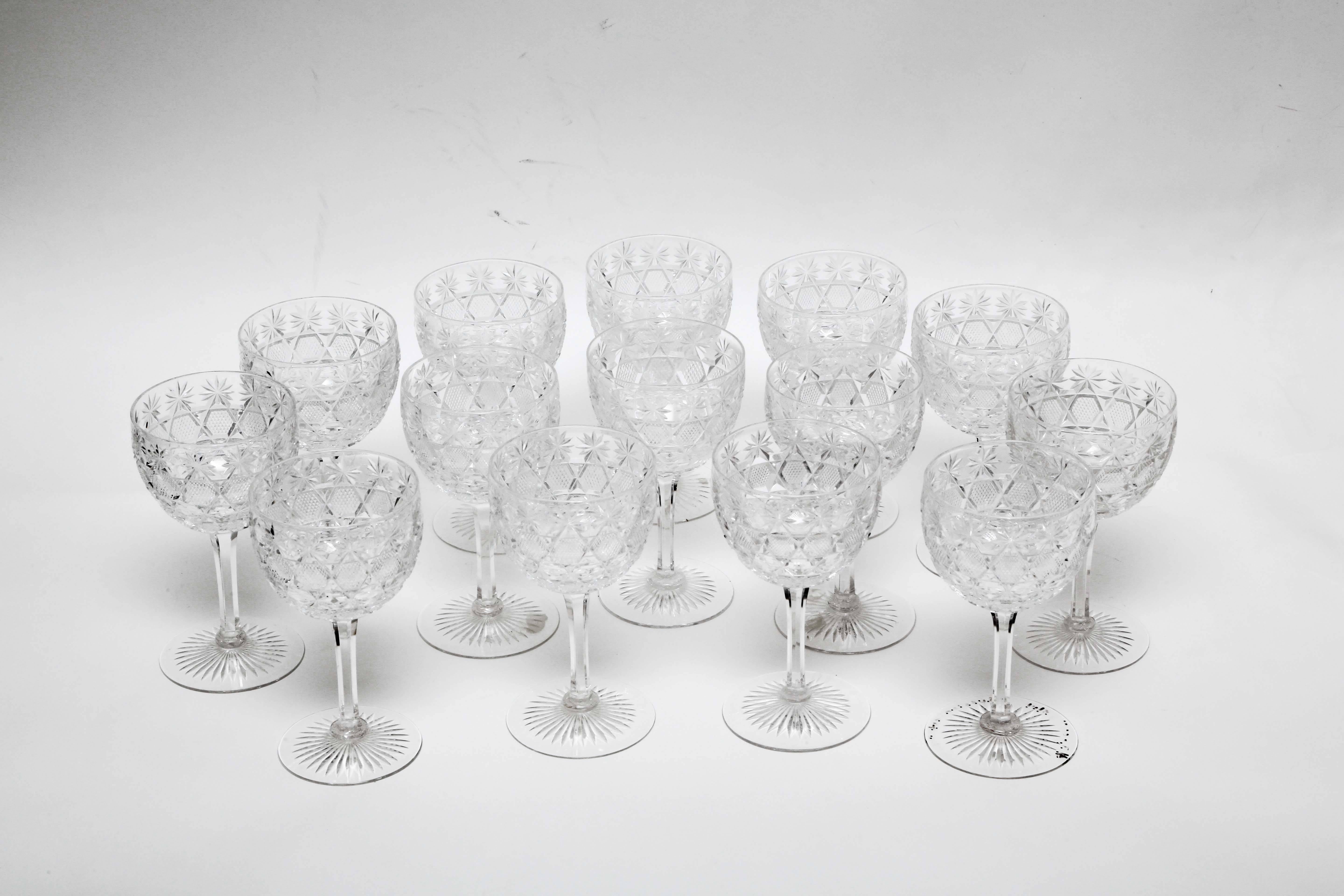 antique cut glass wine glasses