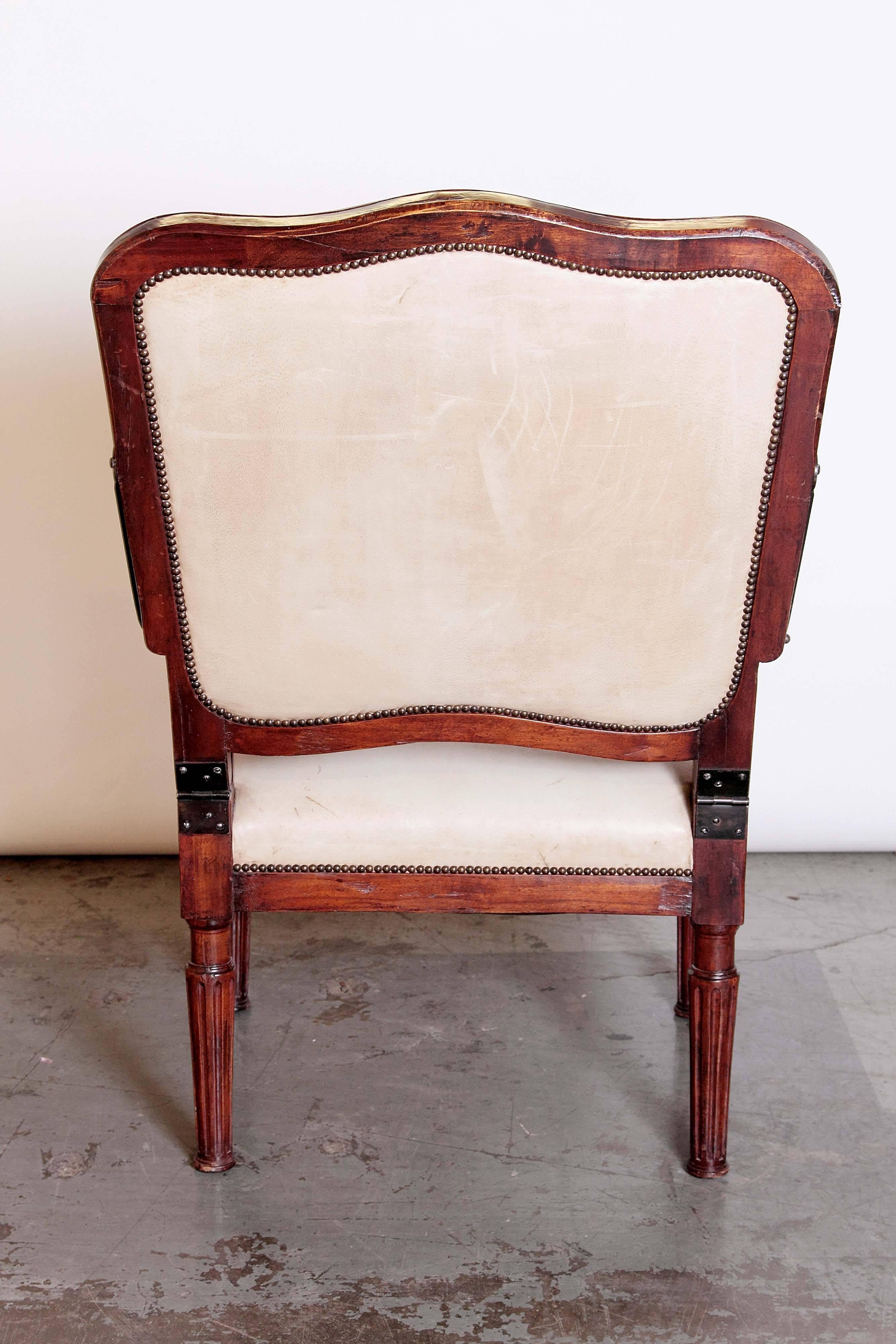Rare Antique French Reclining Wingback Armchair 2