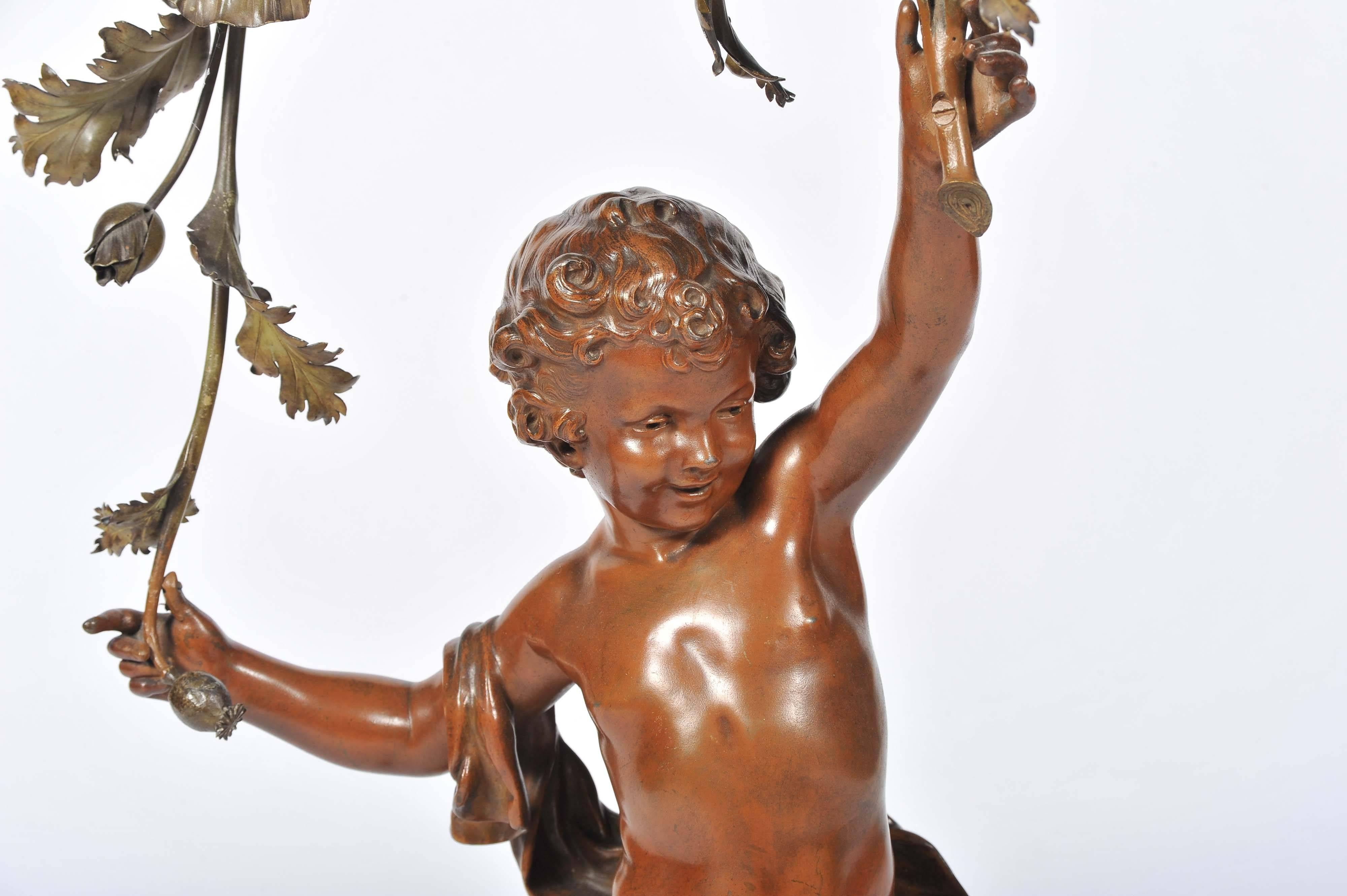 French 19th Century Bronze Lamp For Sale