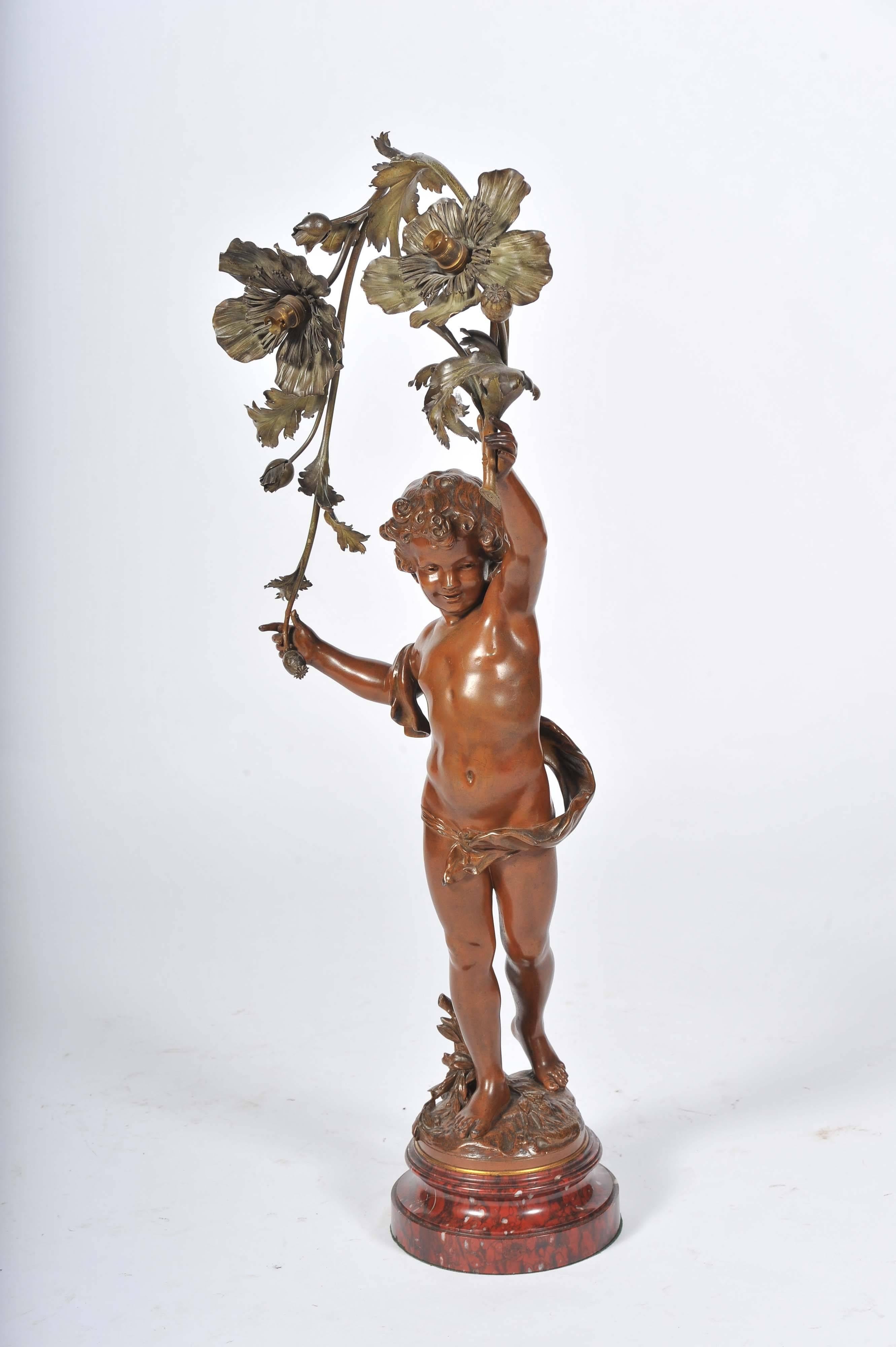 19th Century Bronze Lamp For Sale 1