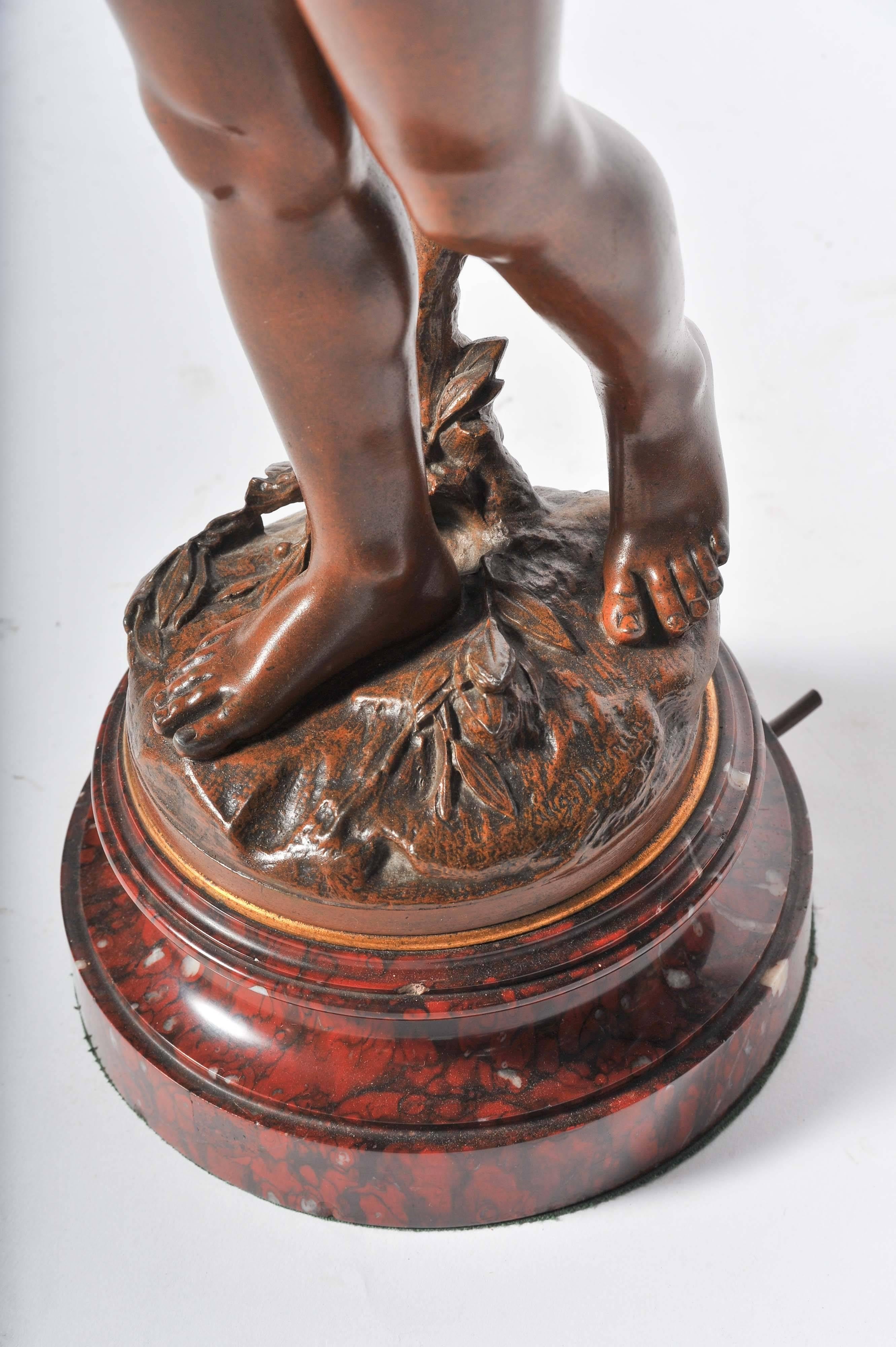 19th Century Bronze Lamp For Sale 2