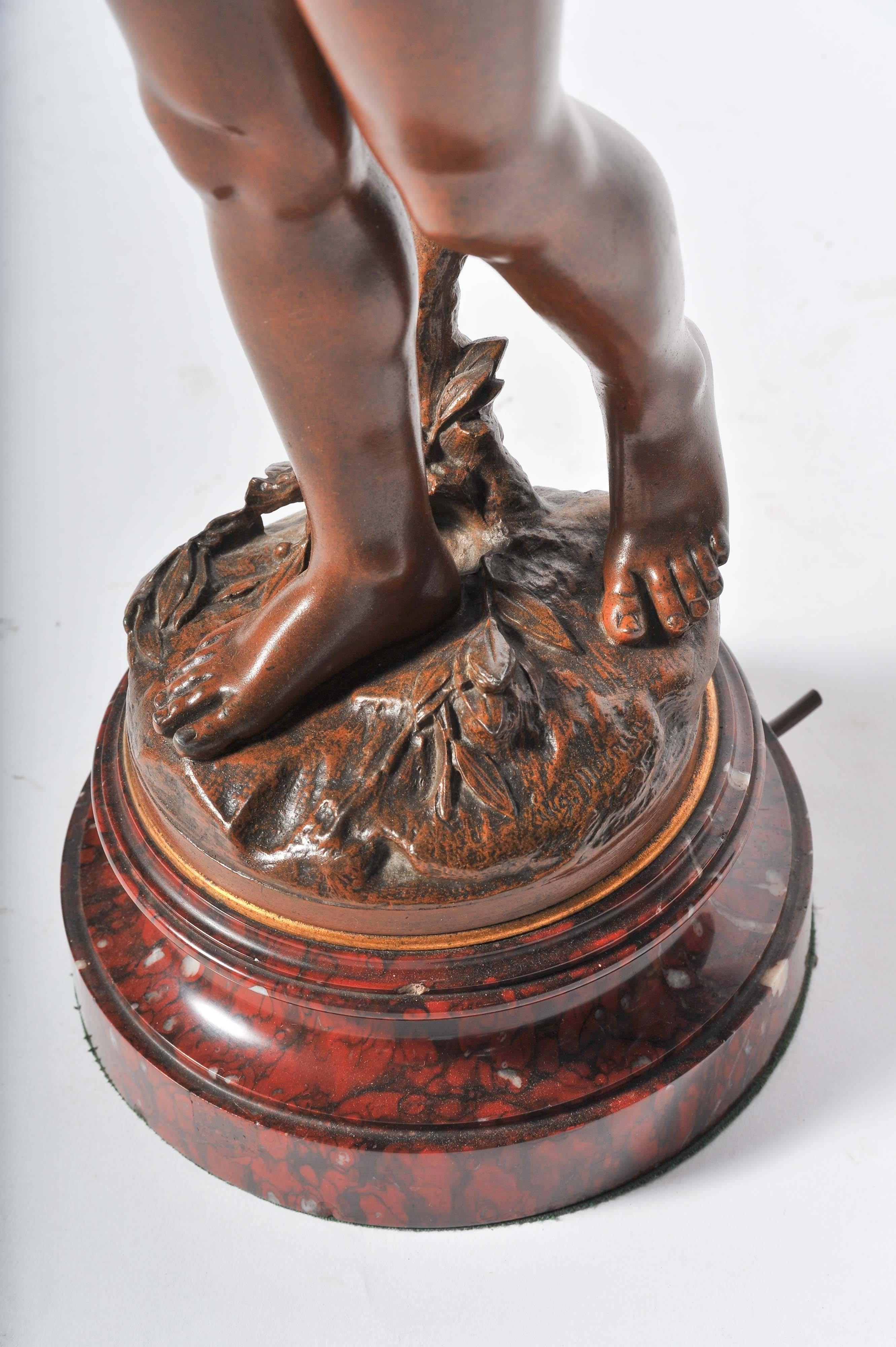 Lampe en bronze du XIXe siècle en vente 1