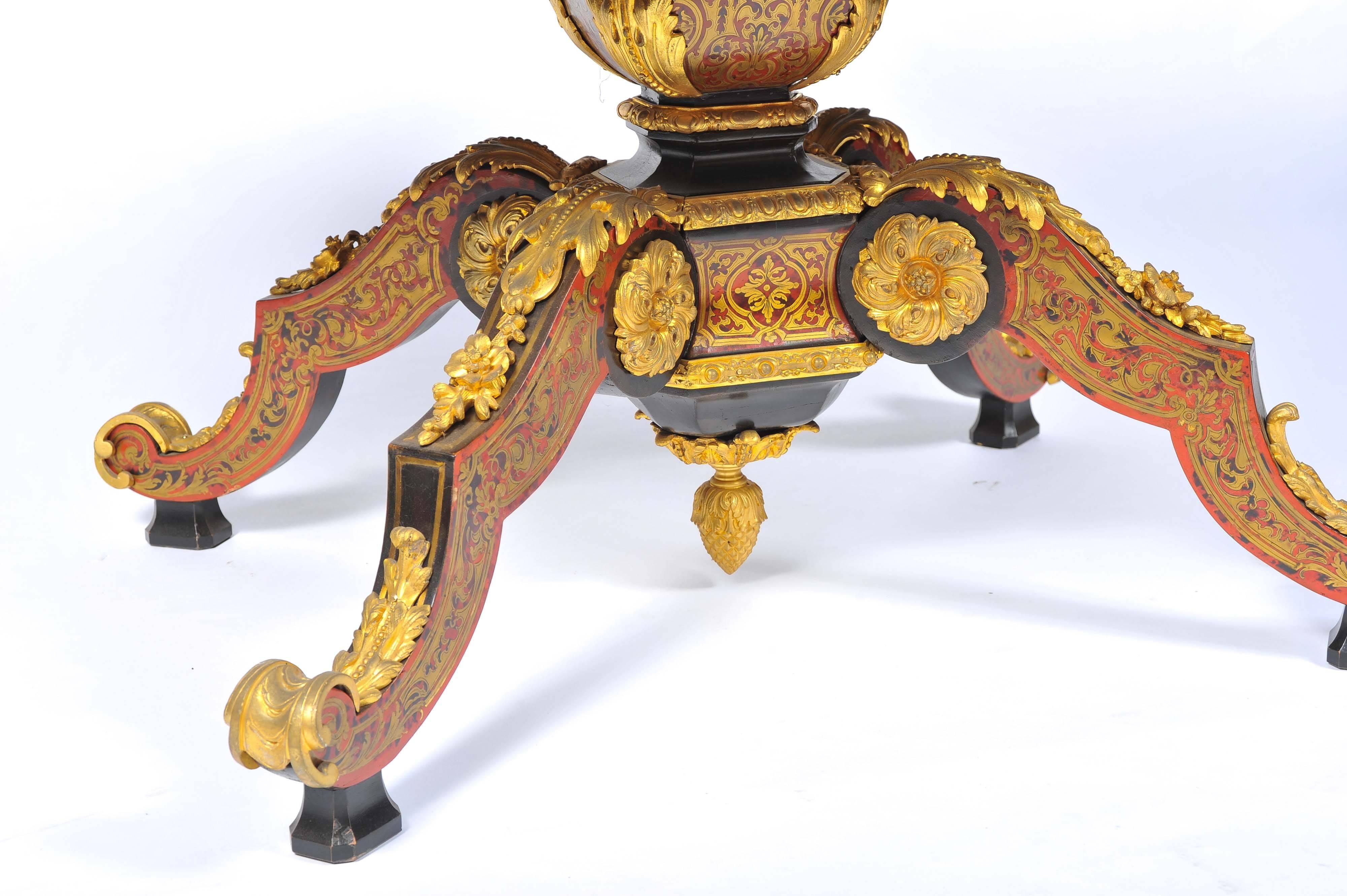 Inlay 19th Century Boulle Louis XVI style Inlaid Centre Table For Sale