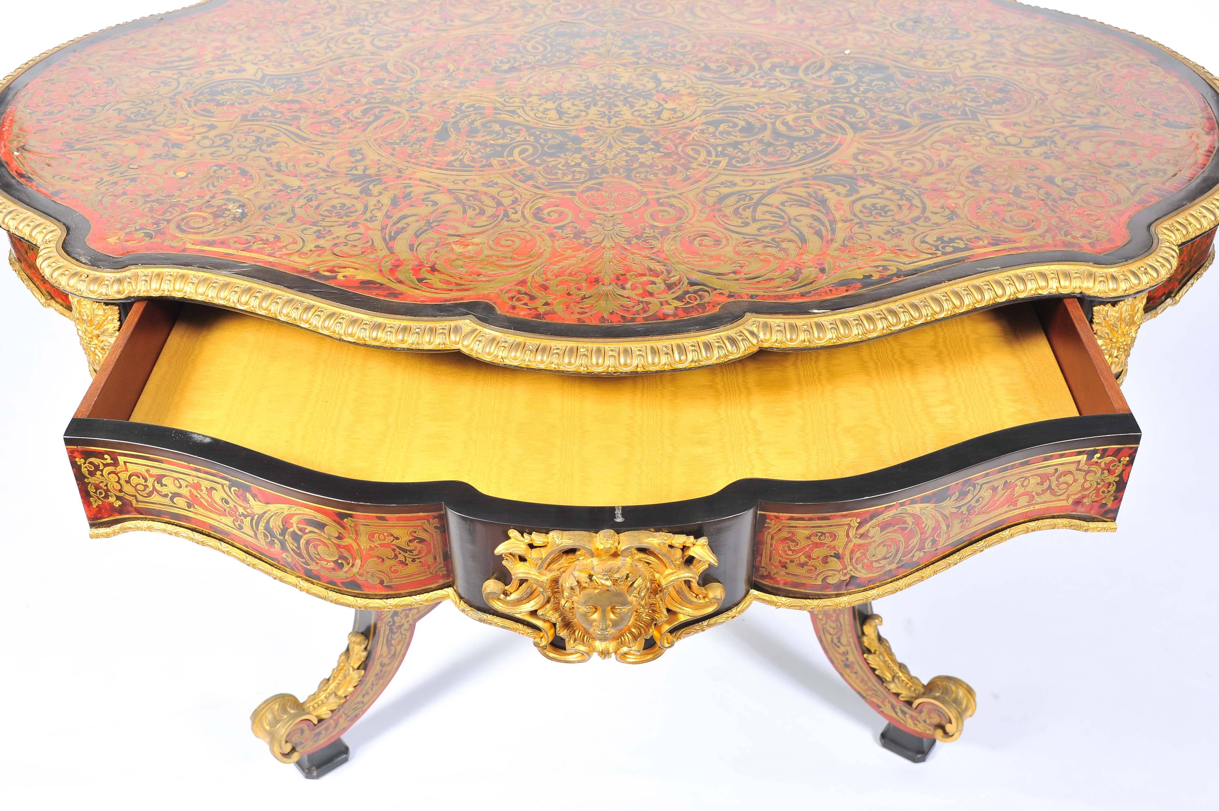 19th Century Boulle Louis XVI style Inlaid Centre Table For Sale 2