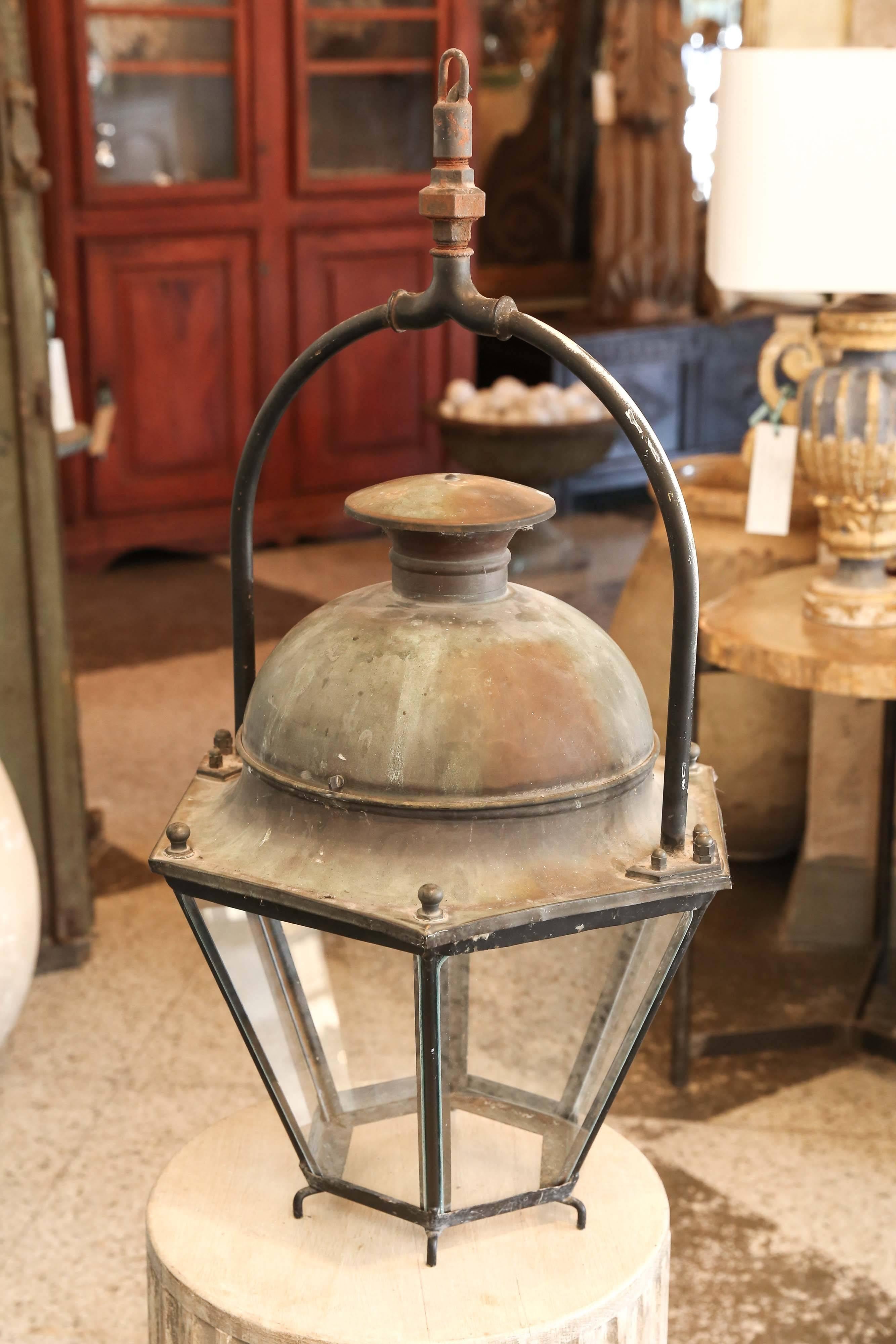 French Copper and Iron Lantern 1
