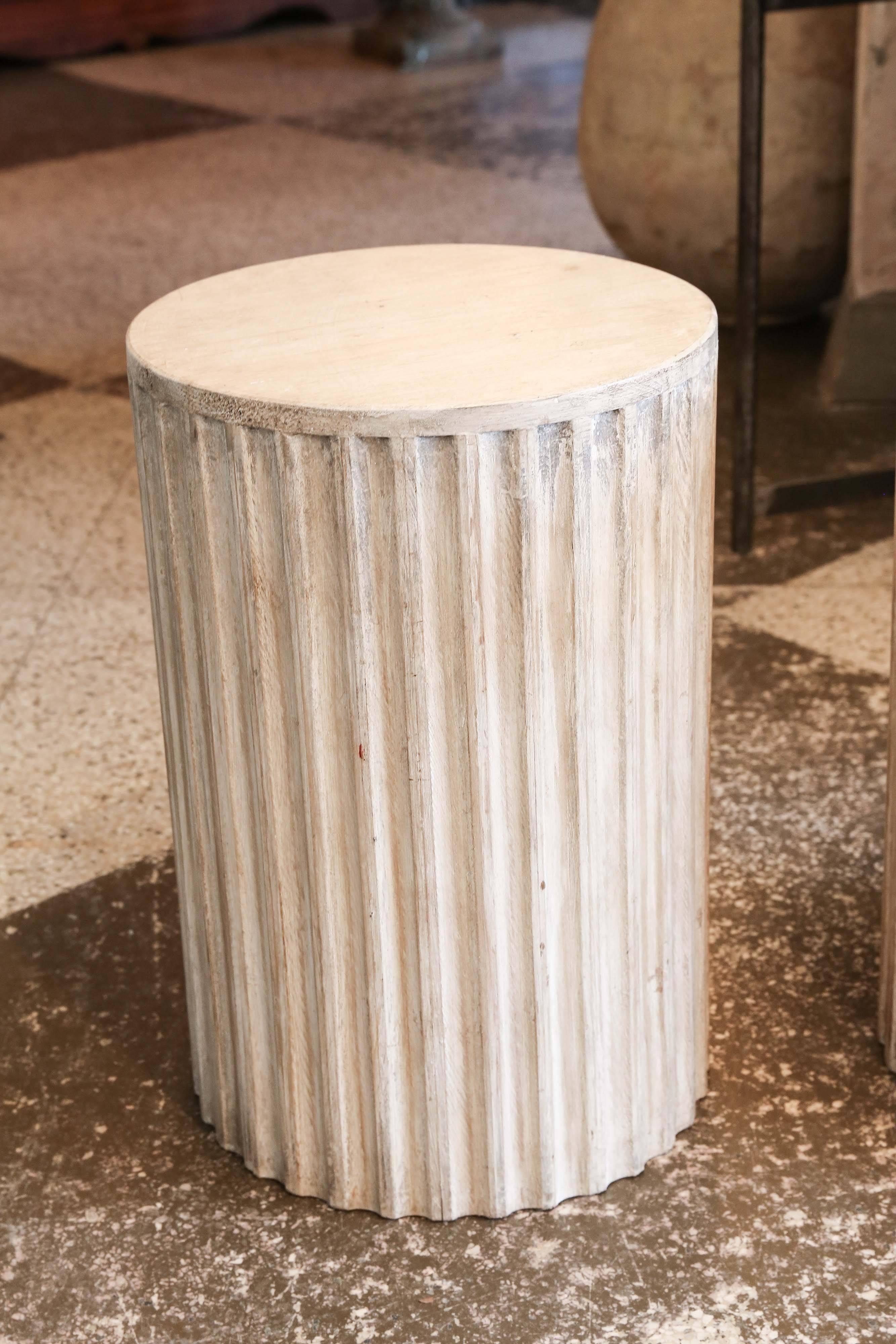 Neoclassical Fluted Column Pedestal Table