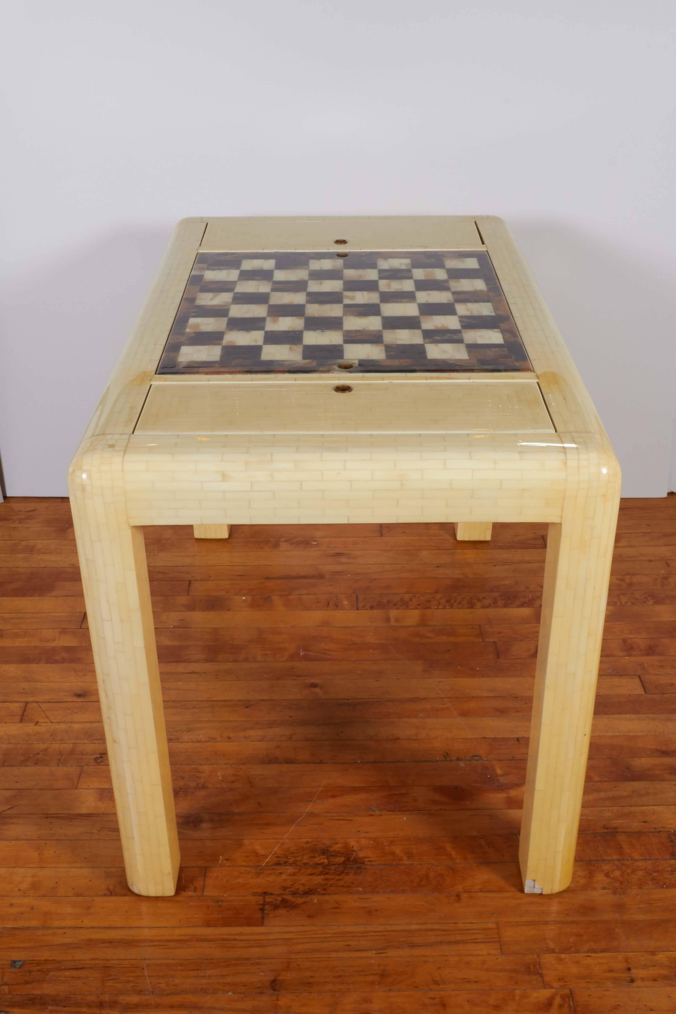 Lacquered Bone Game Table with Anglo-Raj Style Chairs 1