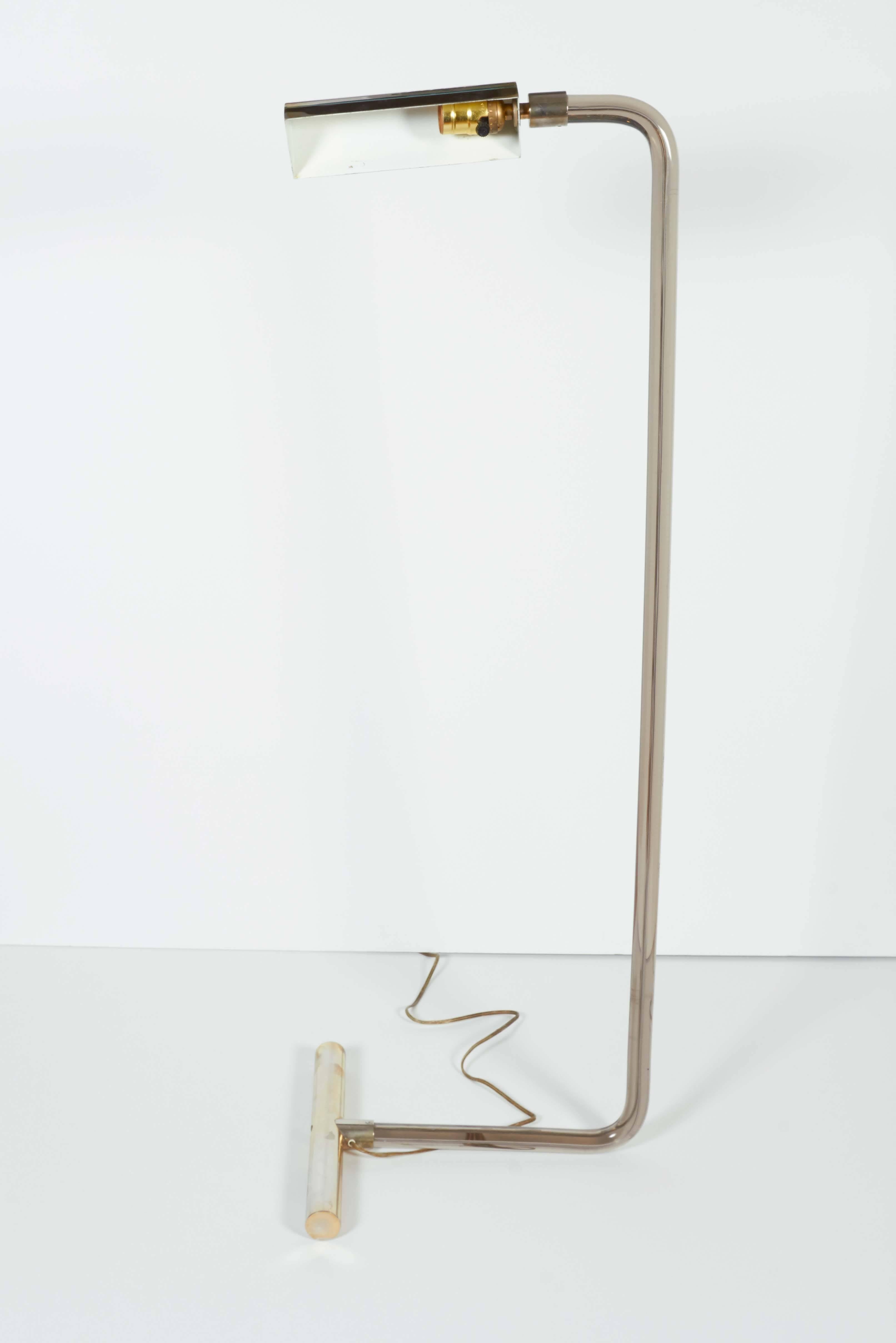 Late 20th Century Peter Hamburger Smoked Lucite Floor Lamp for Kovacs