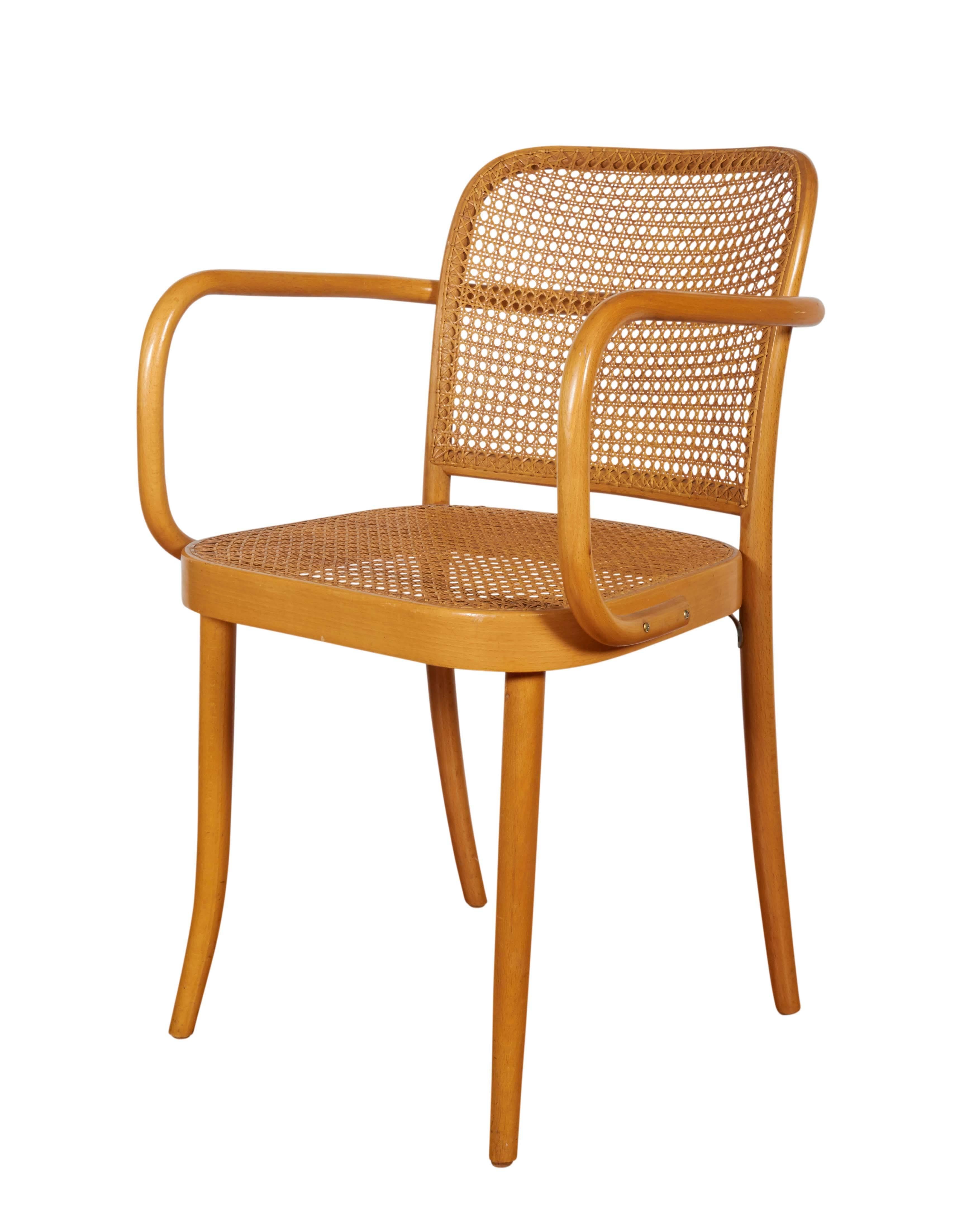 Bauhaus Set of Eight Josef Hoffmann 'Prague' Bentwood Chairs Imported by Stendig