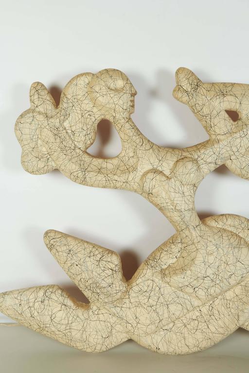 Frederick Weinberg Illuminated Fiberglass Wall Sculpture with Two Dancers at 1stDibs