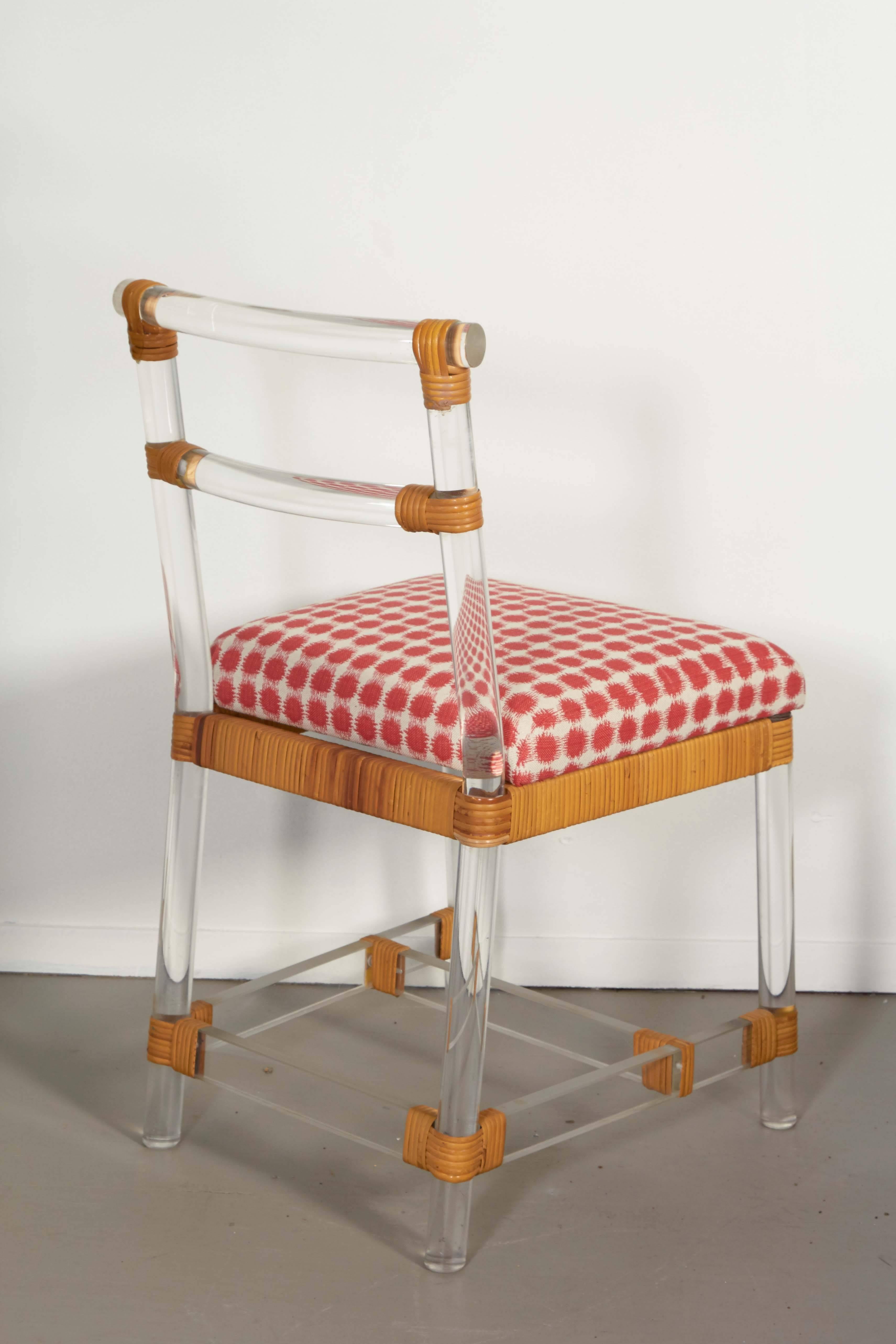 Ficks Reed Lucite Side Chair with Rattan Accent 3