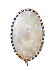 Pair of Irish Regency Oval Mirror-Back Sconces