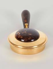 Aldo Tura Brass Silent Butler with Lacquered Goatskin