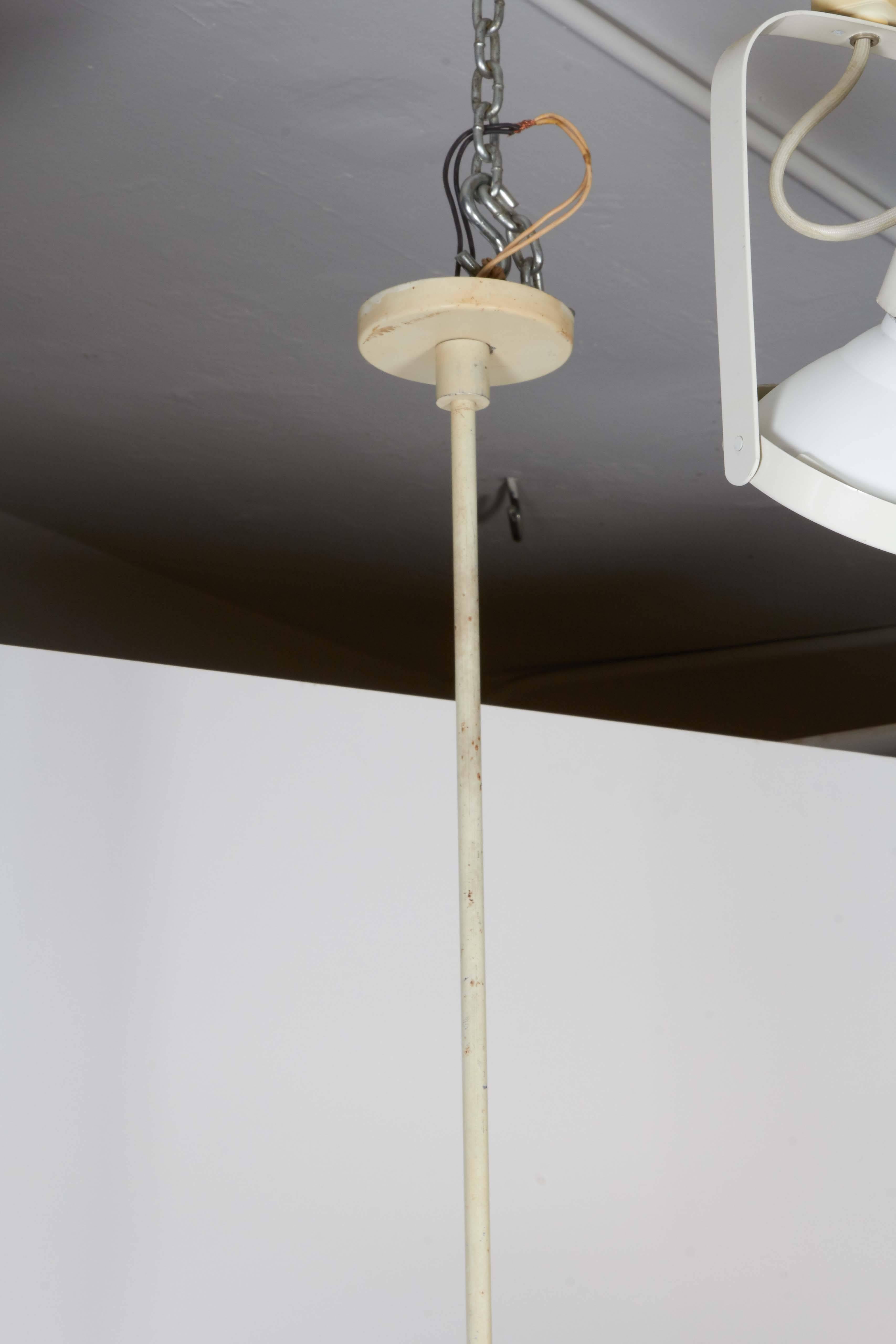 Mid-Century Modern Alvin Lustig White Ring Chandelier for Lightolier