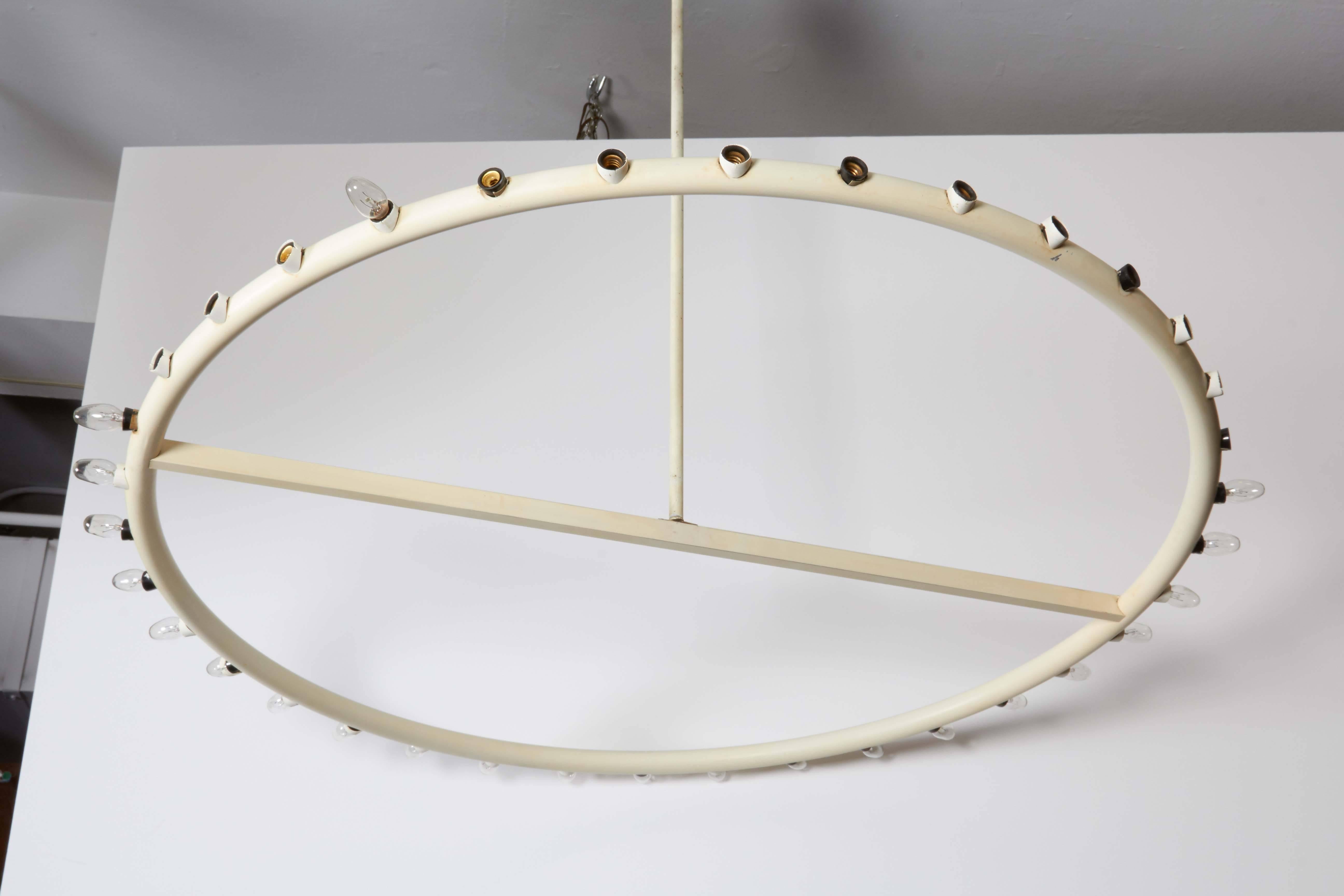 Alvin Lustig White Ring Chandelier for Lightolier 1