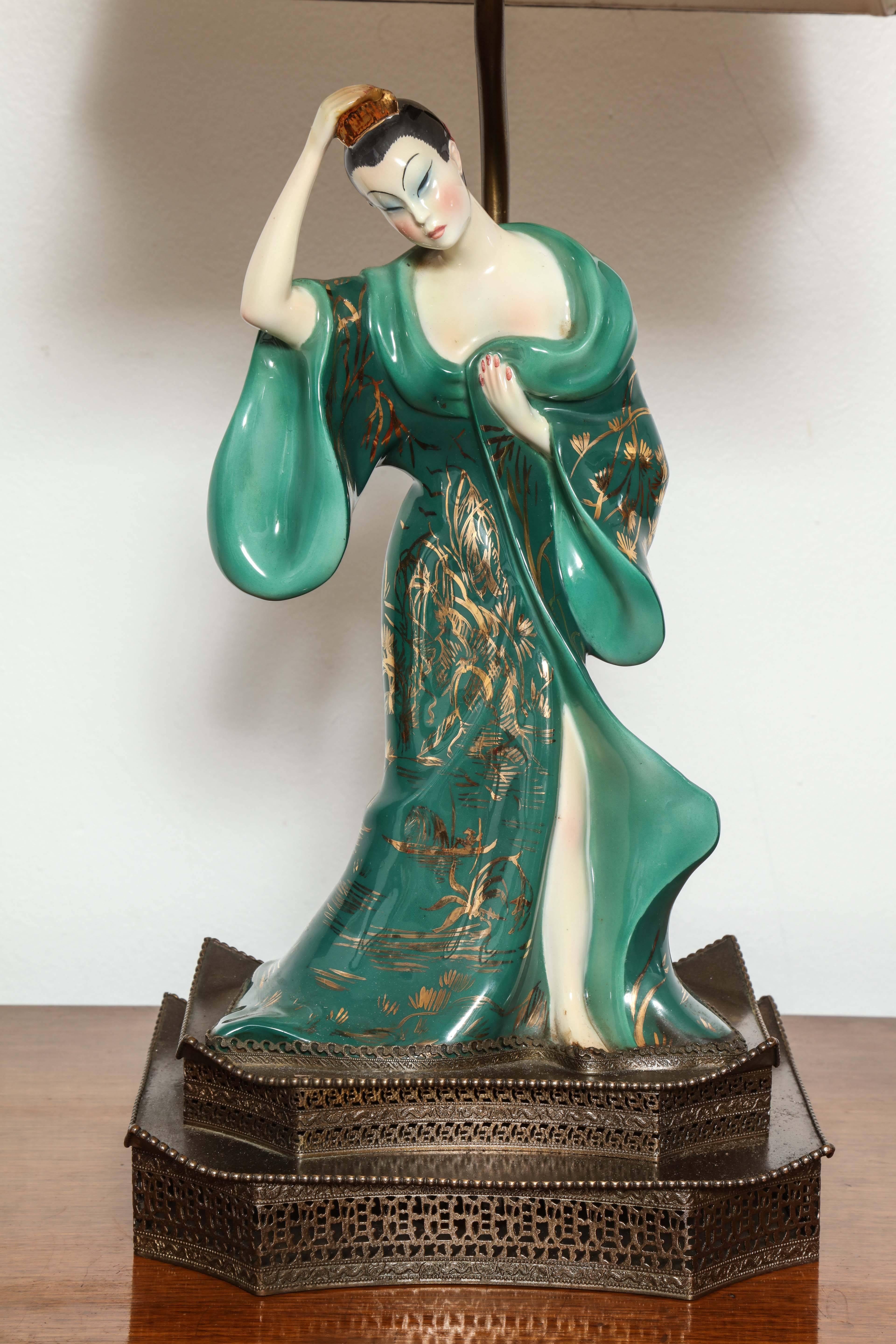 Chinese Chippendale Italian Rosanna Porcelain Figures For Sale