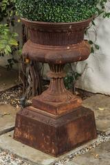 Large Late 19th Century Cast Iron Garden Urn