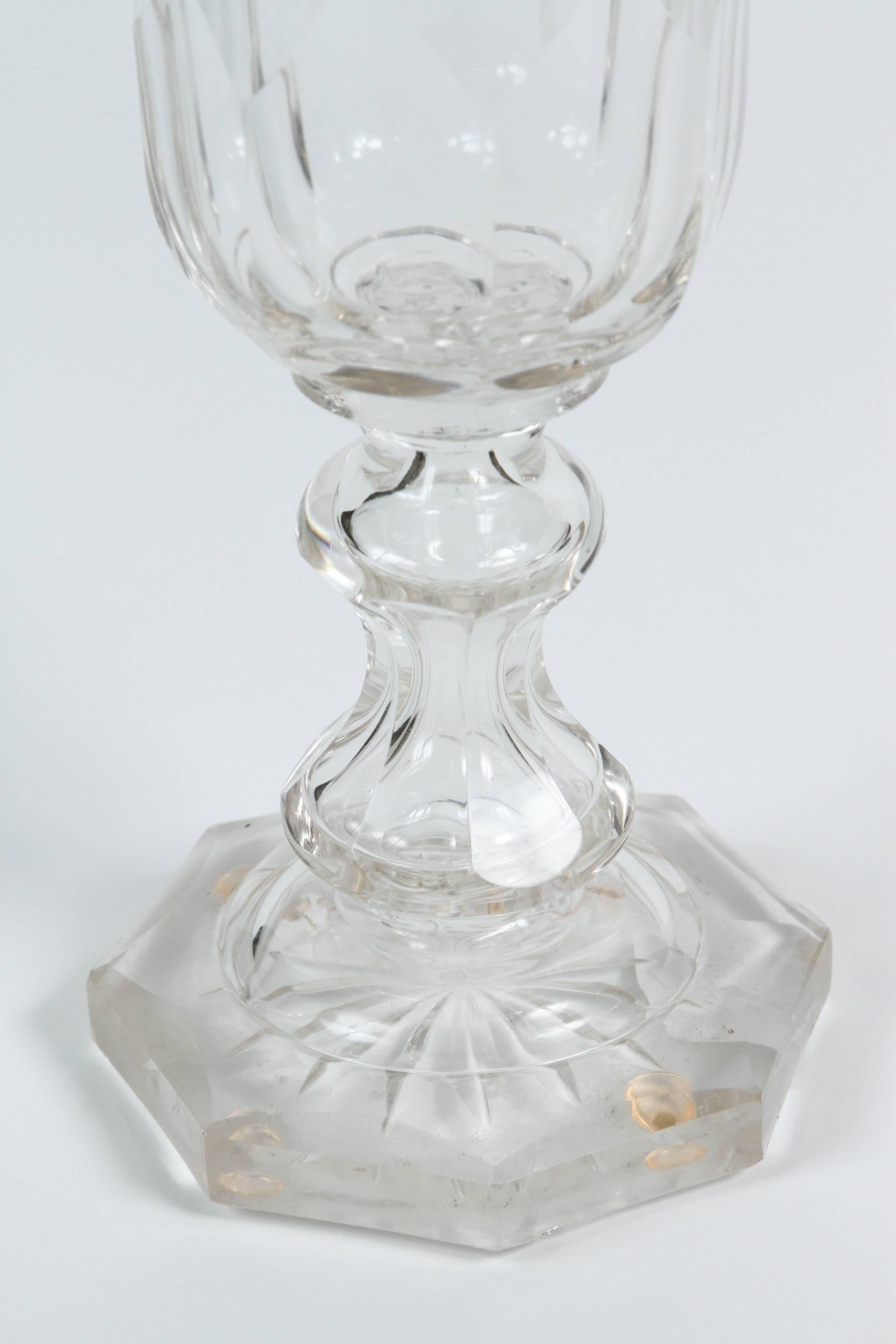 19th Century Pair of Georgian Blown and Cut-Glass Vases, circa 1800
