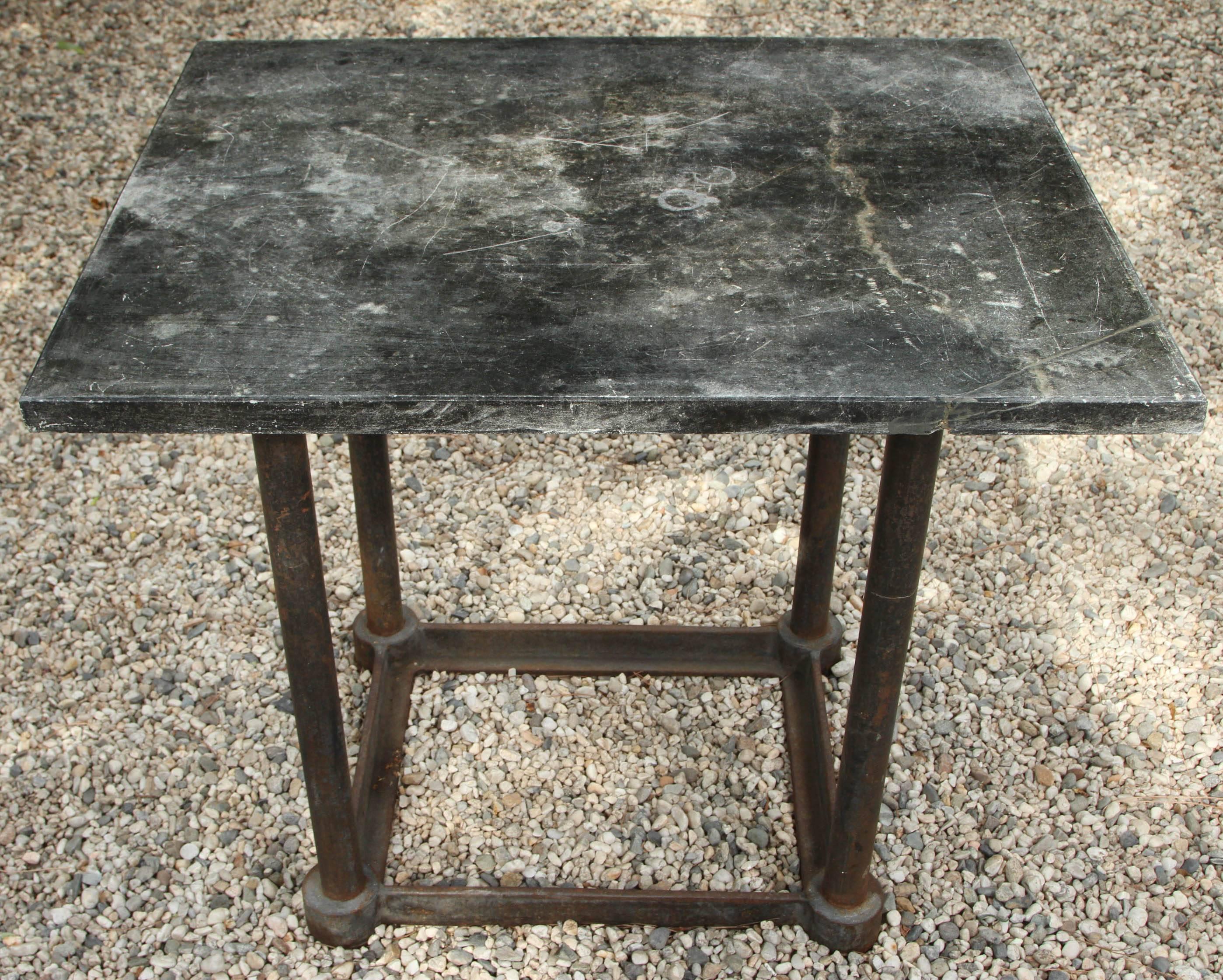 Belgian Stone and Iron Factory Table, circa 1880 2