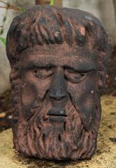 Sicilian Tufa Stone Carved Head of a Man, circa 1750