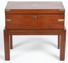 English Brass Bound Mahogany Campaign Box, circa 1830