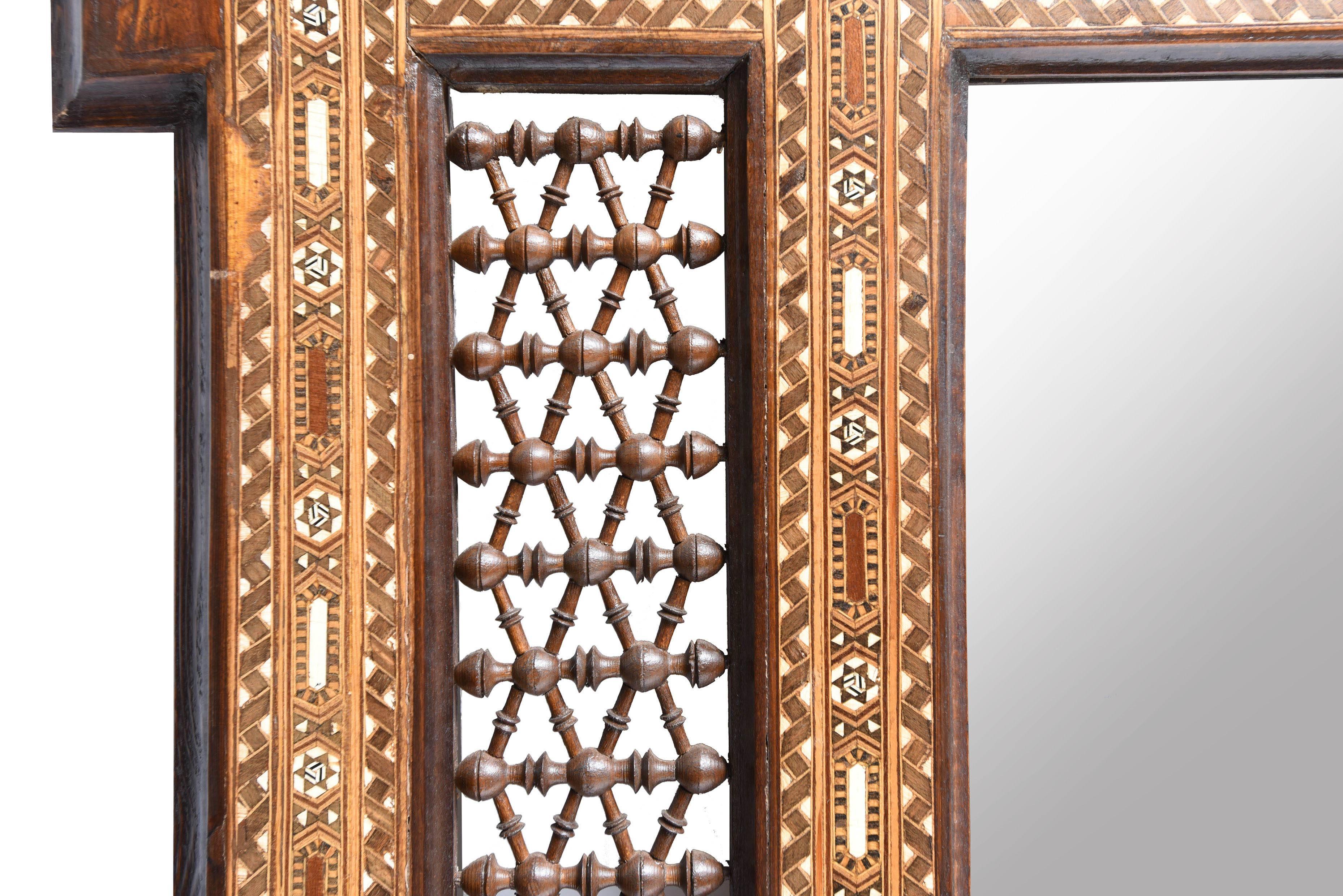 Early 20th Century Spanish Marquetry Mirror For Sale