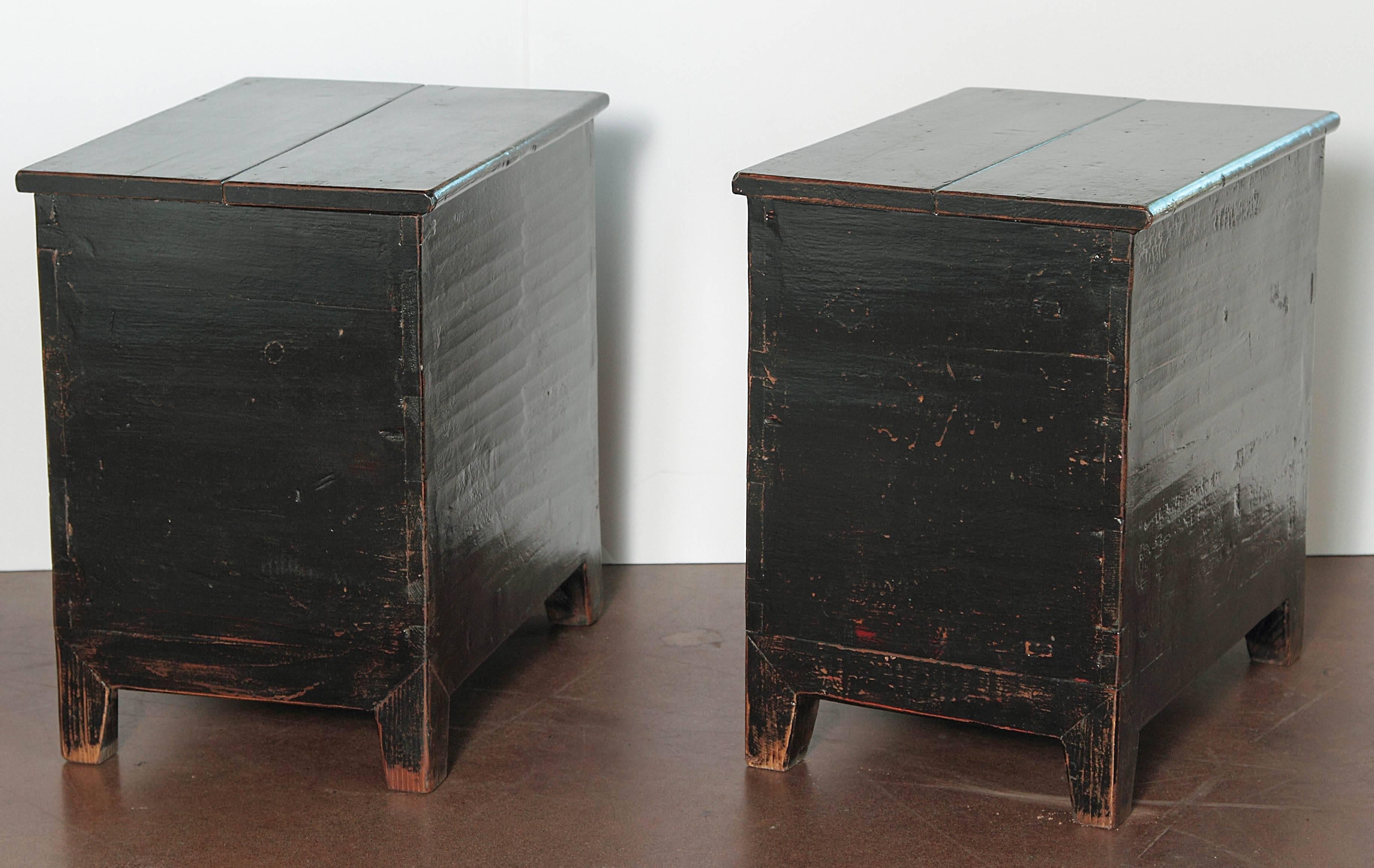 Oriental Antique Lift Top End Tables In Good Condition In Dallas, TX