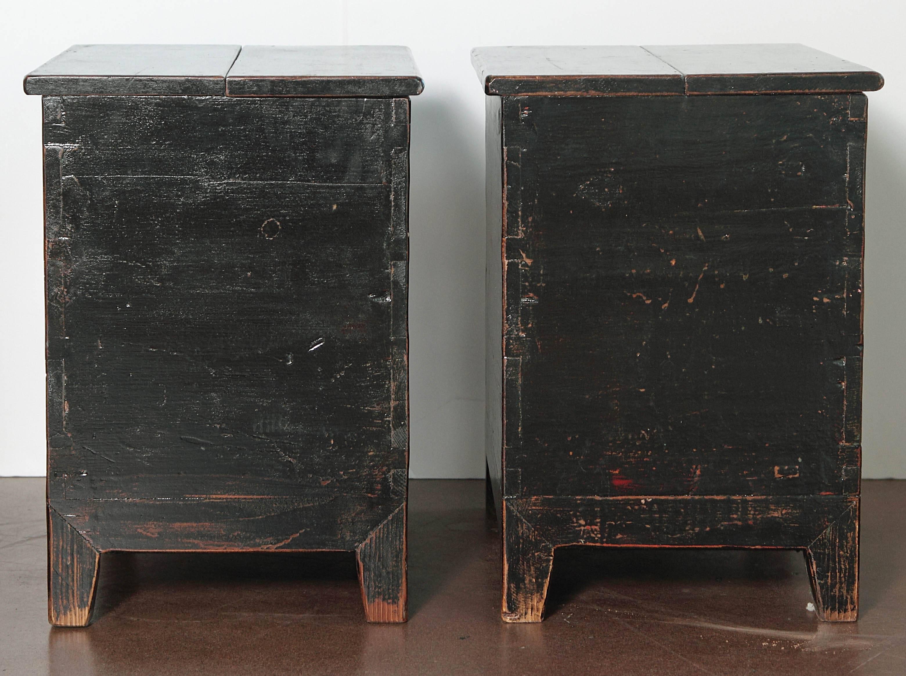 Early 20th Century Oriental Antique Lift Top End Tables