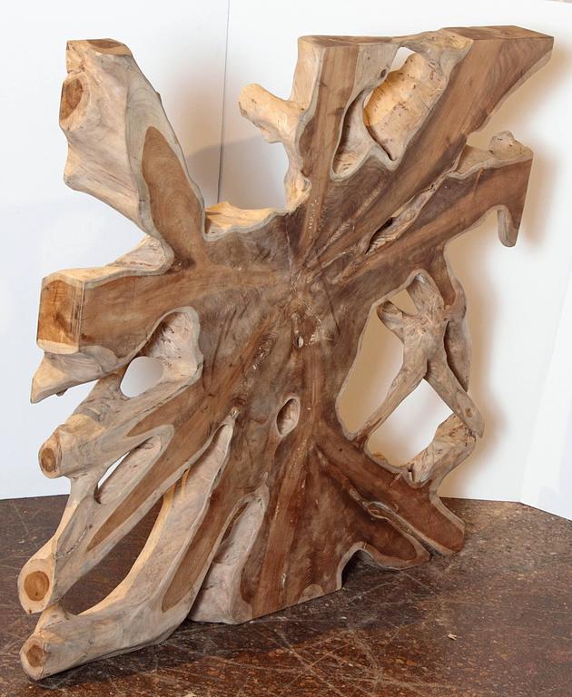Organic Teak Wood Sculpture For Sale at 1stDibs
