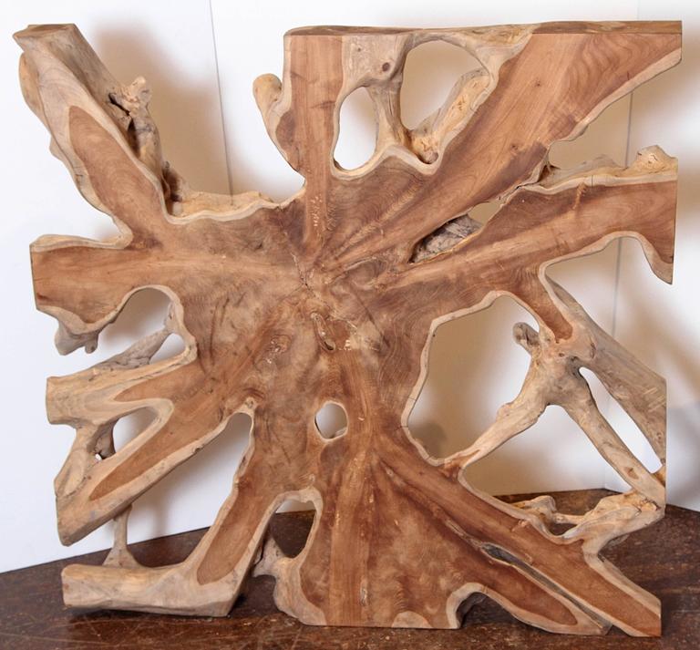 Organic Teak Wood Sculpture For Sale at 1stDibs