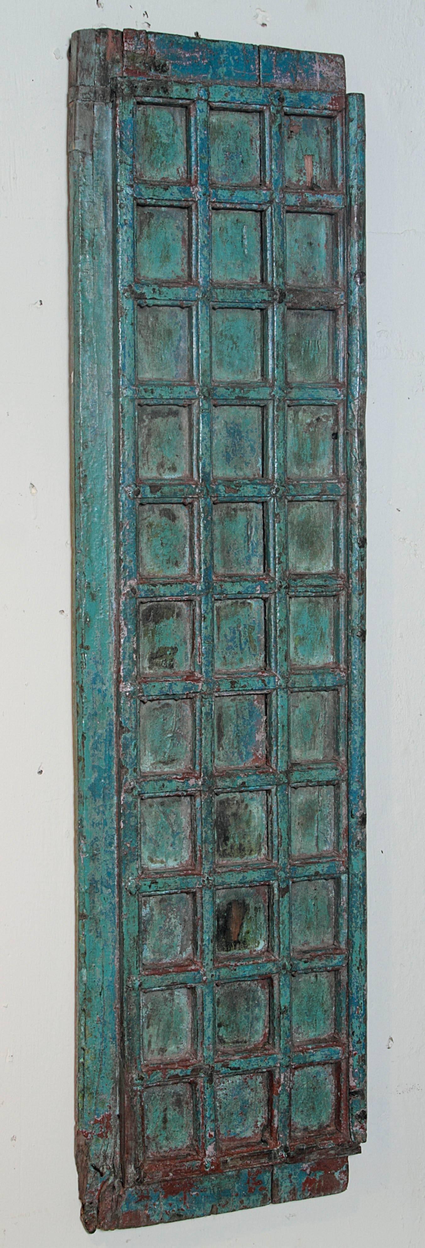 Anglo-Indian Pair of Antique Palace Doors in Original Patina